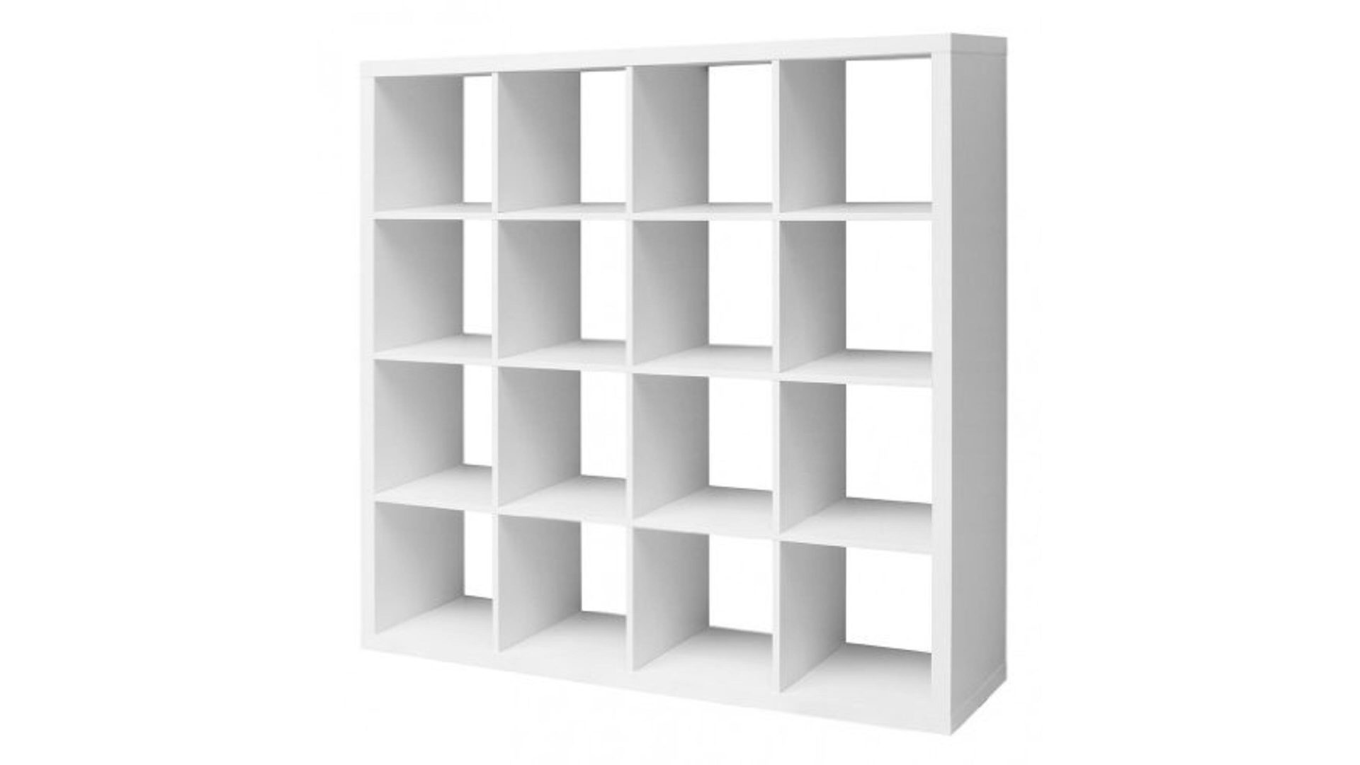 Raumteiler Bega consult aus Holz in Weiß Raumteiler, Wandregal und Bücherregal mattweiße Kunststoffoberflächen - 16  Fächer, ca. 147 x 147 x 38 cm