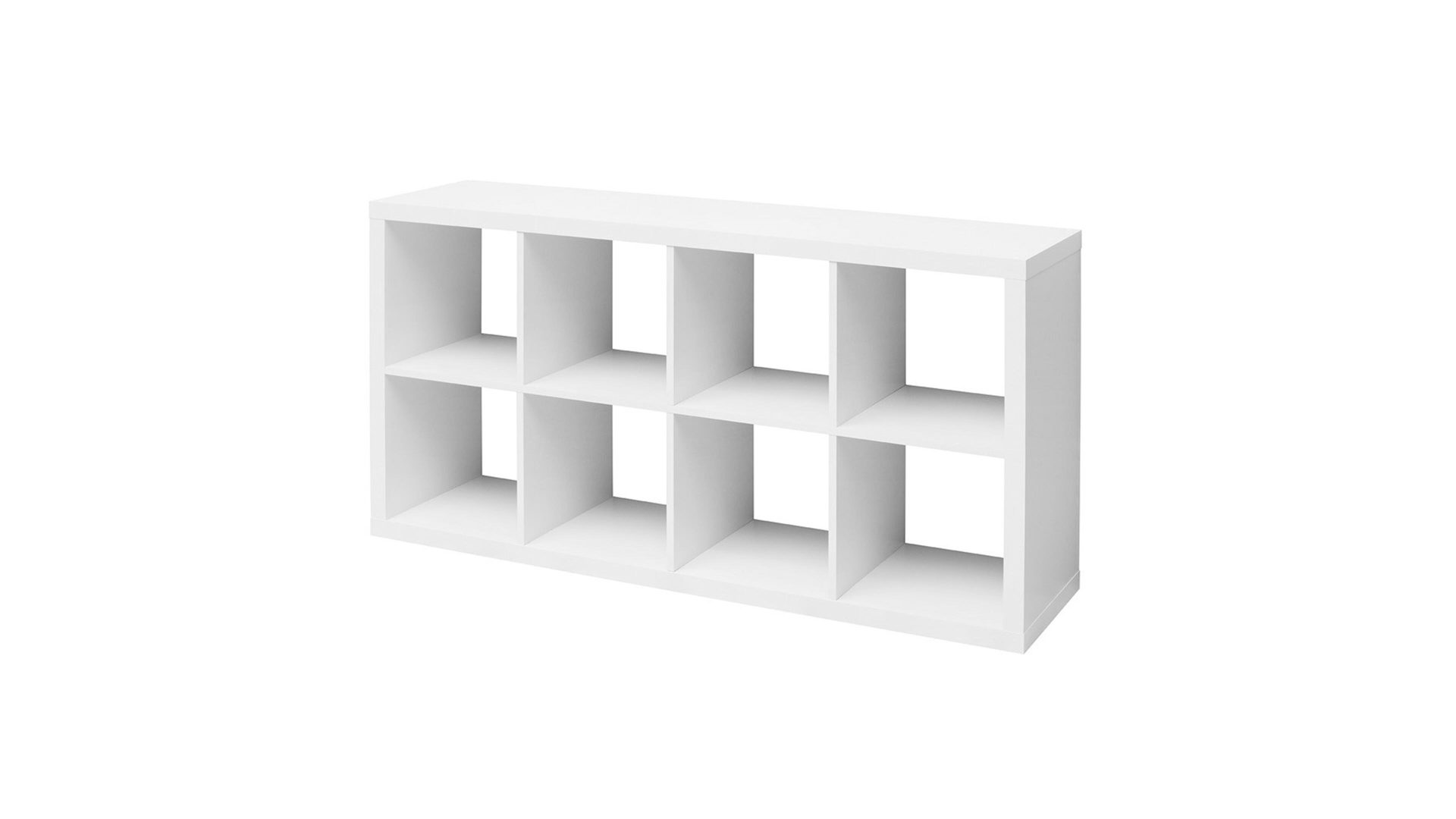 Raumteiler Bega consult aus Holz in Weiß Raumteiler auch als Bücherregal einsetzbar mattweiße Kunststoffoberflächen - acht Fächer, ca. 41 x 147 x 38 cm