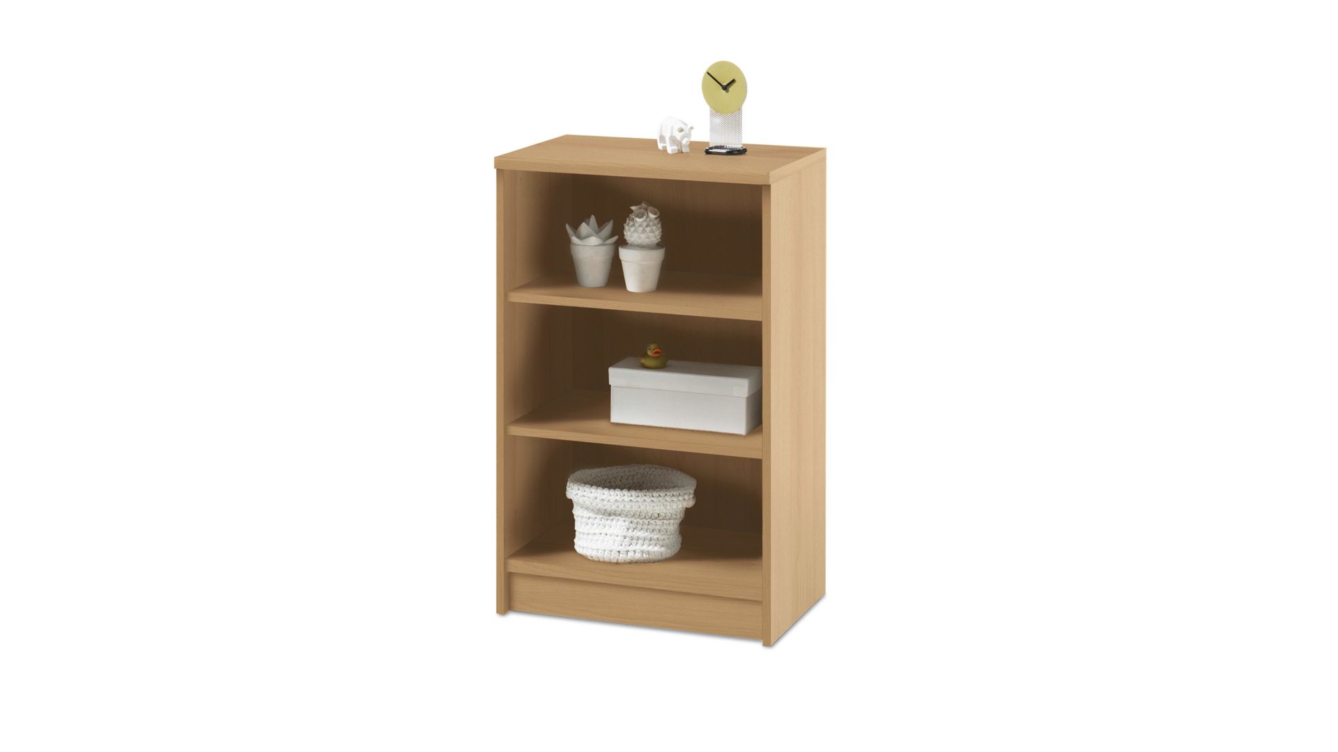 Regal Bega-consult aus Holz in Holzfarben Bücherregal bzw. Standregal buchefarbene Kunststoffoberflächen – Höhe ca. 86 cm, zwei Böden