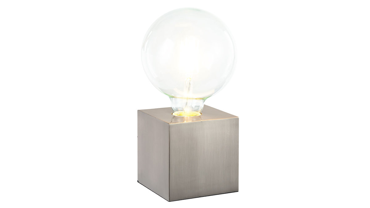 Tischleuchte Globo lighting aus Metall in Nickel GLOBO Tischleuchte Leonie bzw. Tischlampe nickelfarbenes Metall & Klarglas – ca. 10 x 10 cm