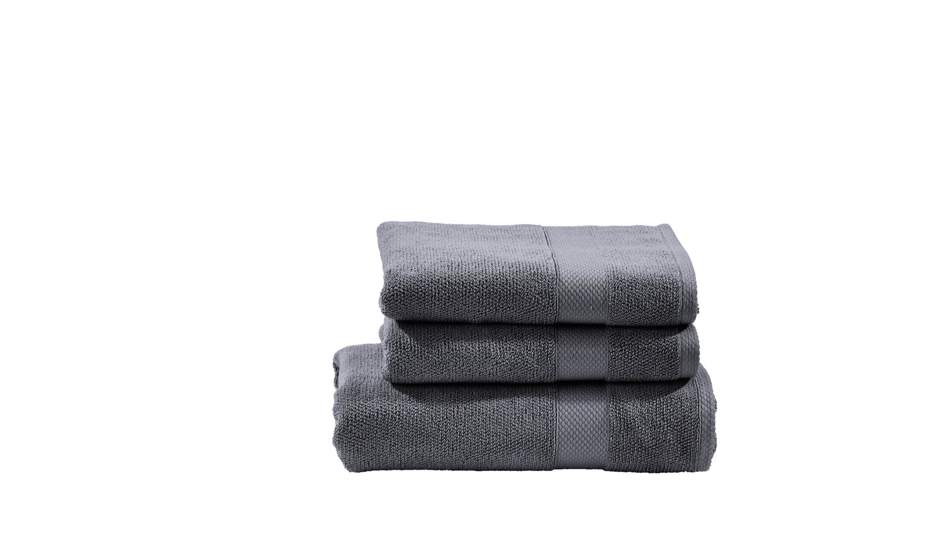 Handtuch-Set Done.® aus Stoff in Anthrazit done.® Handtuch-Set Deluxe anthrazitfarbene Baumwolle  – dreiteilig