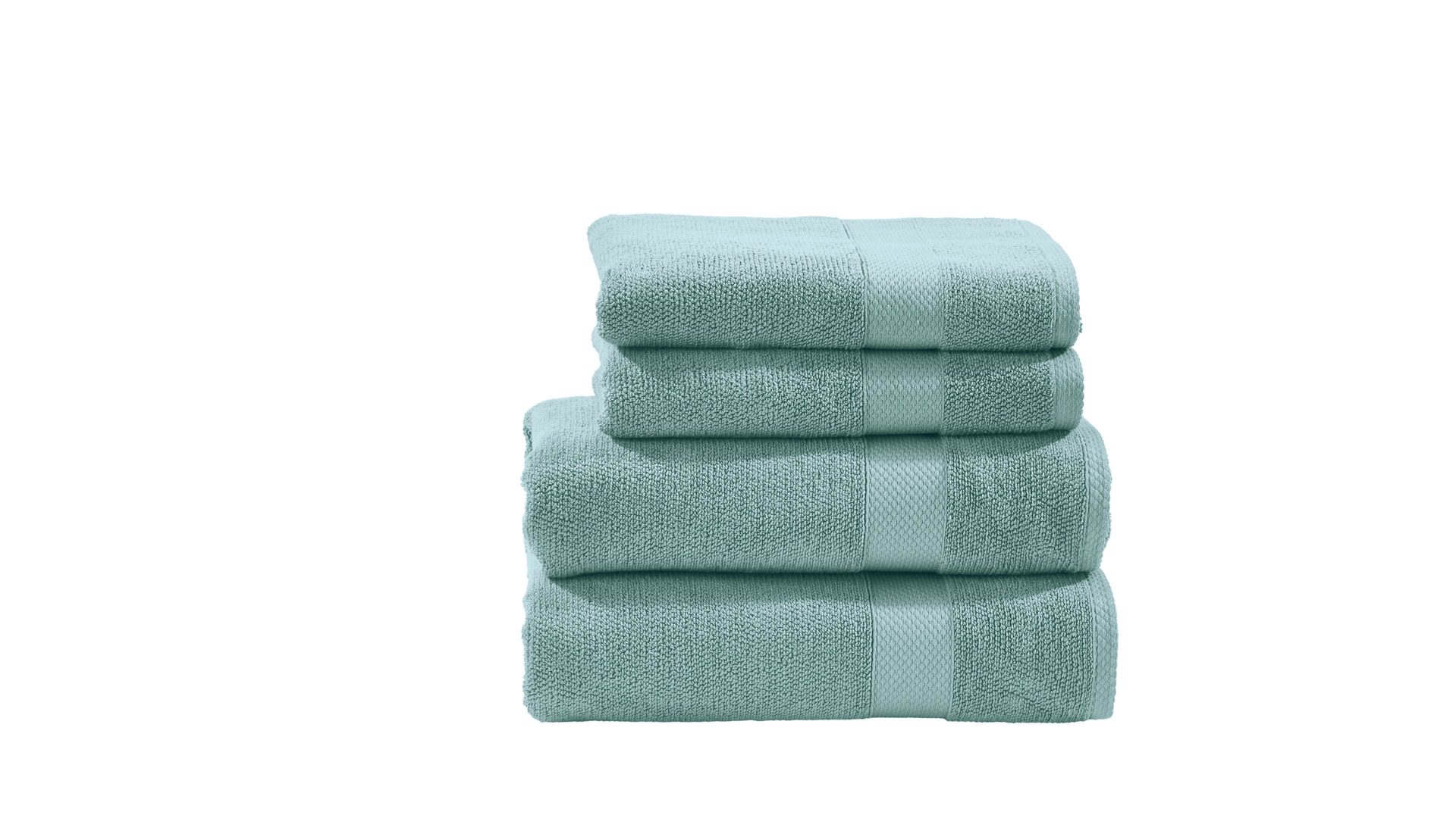 Handtuch-Set Done.® aus Stoff in Grün done.® Handtuch-Set Deluxe oceanfarbene Baumwolle – vierteilig