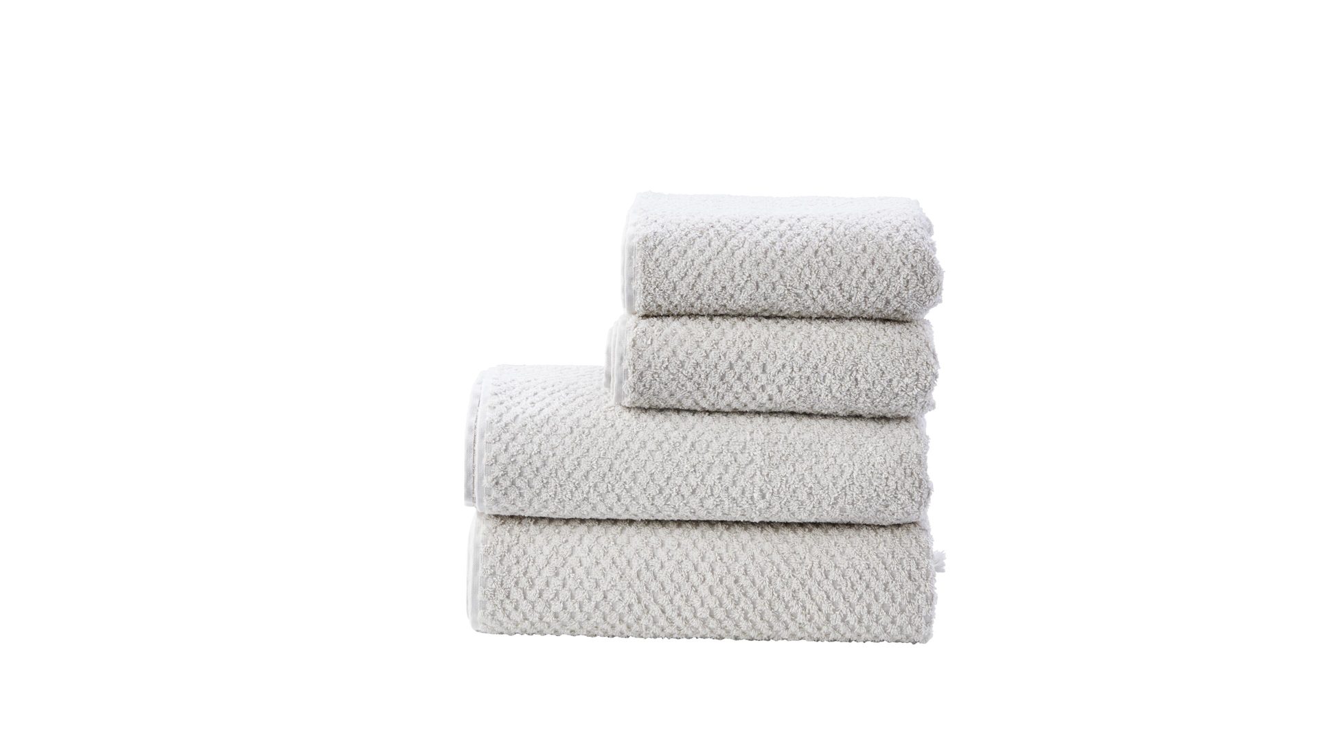 Handtuch-Set Done.® aus Stoff in Beige done.® Handtuch-Set Provence Honeycomb beige Baumwolle – vierteilig