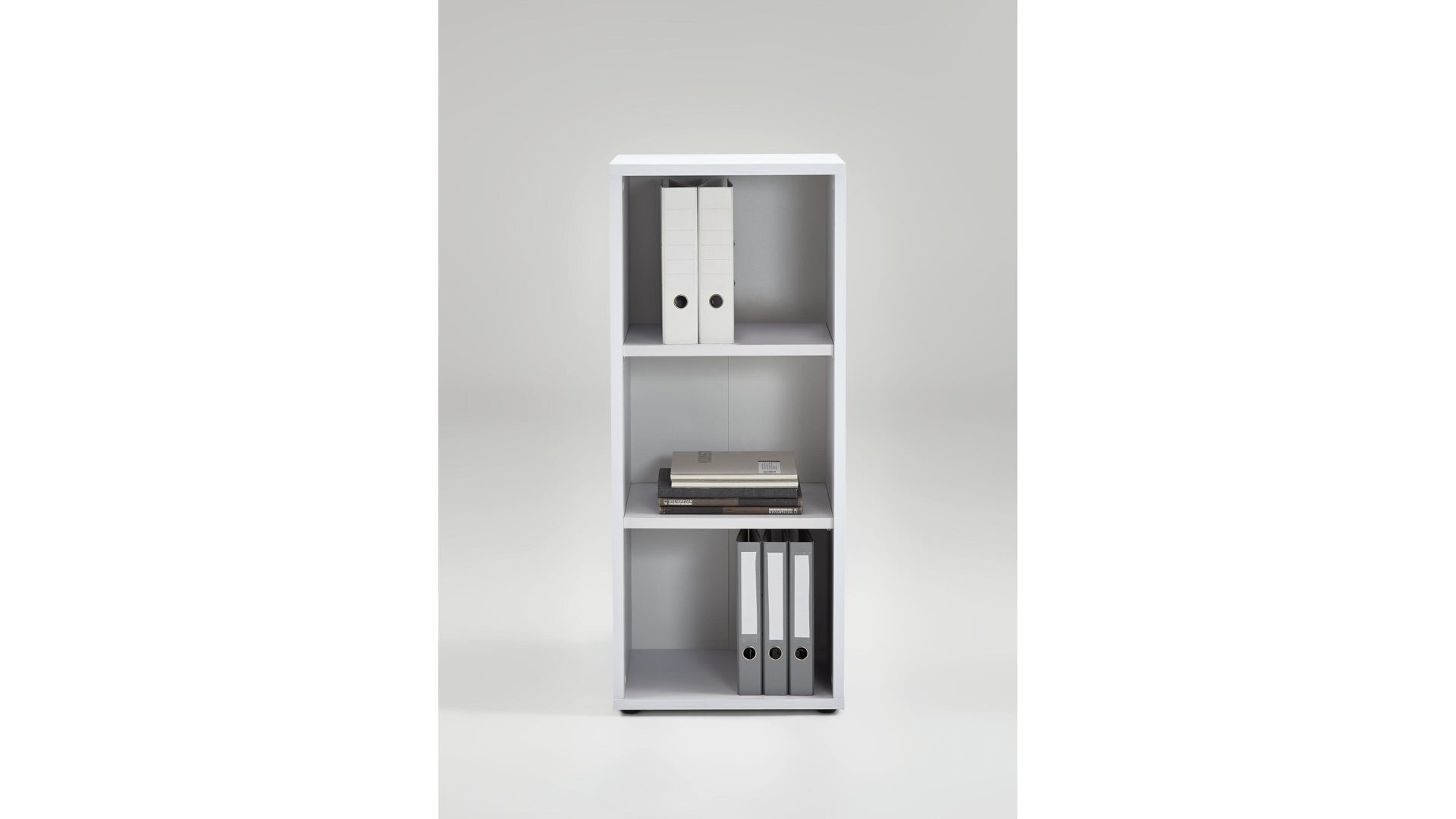 Regal Fmd furniture aus Holz in Weiß Regal brilliantweiße Kunststoffoberflächen – zwei Böden, ca. 47 x 111 cm