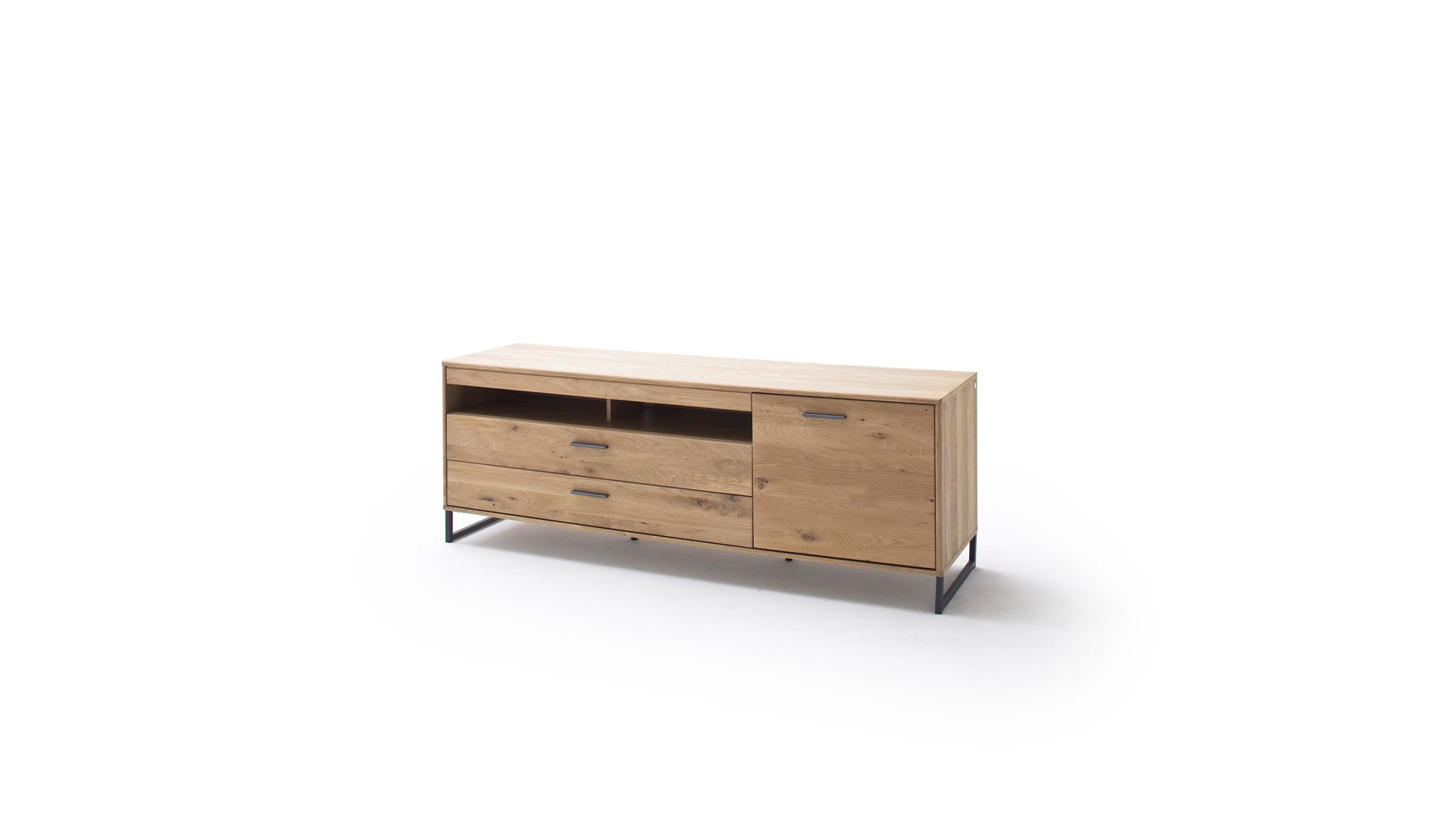 Medienmöbel Mca furniture aus Holz in Holzfarben Medienmöbel Bianco geölte Asteiche & anthrazitfarbene Lackoberflächen – Länge ca. 184 cm