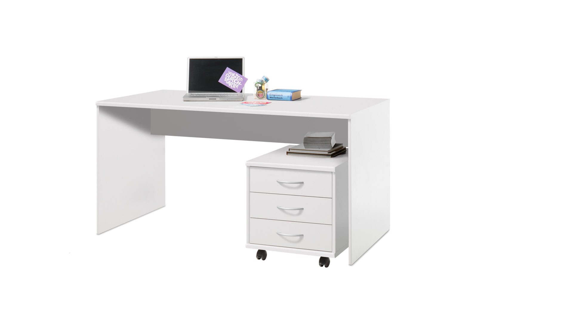 Schreibtisch Bega consult aus Holz in Weiß Schreibtisch weiße Kunststoffoberflächen – ca. 150 x 75 cm