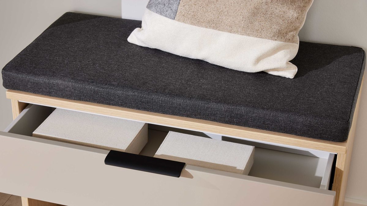 Einzelkissen Interliving aus Stoff in Anthrazit Interliving Garderobe Serie 6015 - Sitzkissen Silber-Anthrazit - ca. 80 x 38 cm