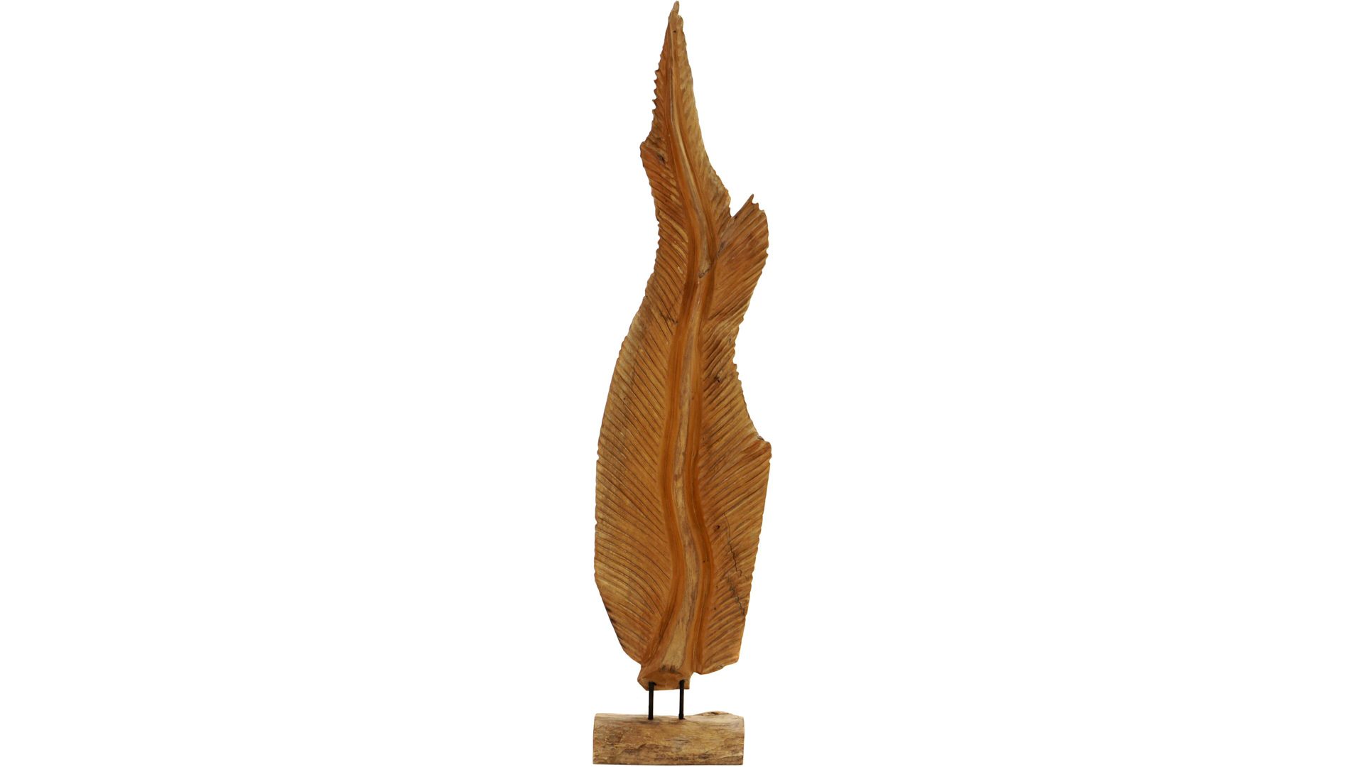Figur Ploß aus Holz in Holzfarben Ploß Teakholzfigur Blatt Teakholz – Höhe ca. 120 cm