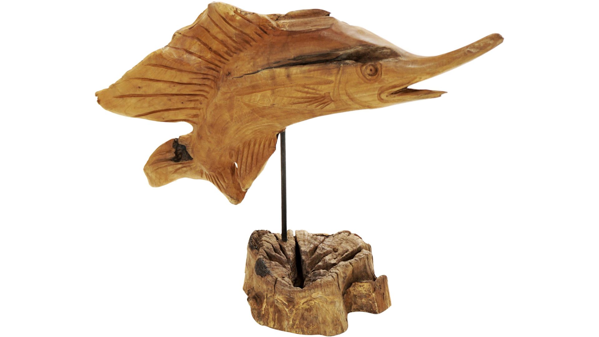 Figur Ploß aus Holz in Holzfarben Ploß® Teakholzfigur Schwertfisch Teakholz – Höhe ca. 60 cm
