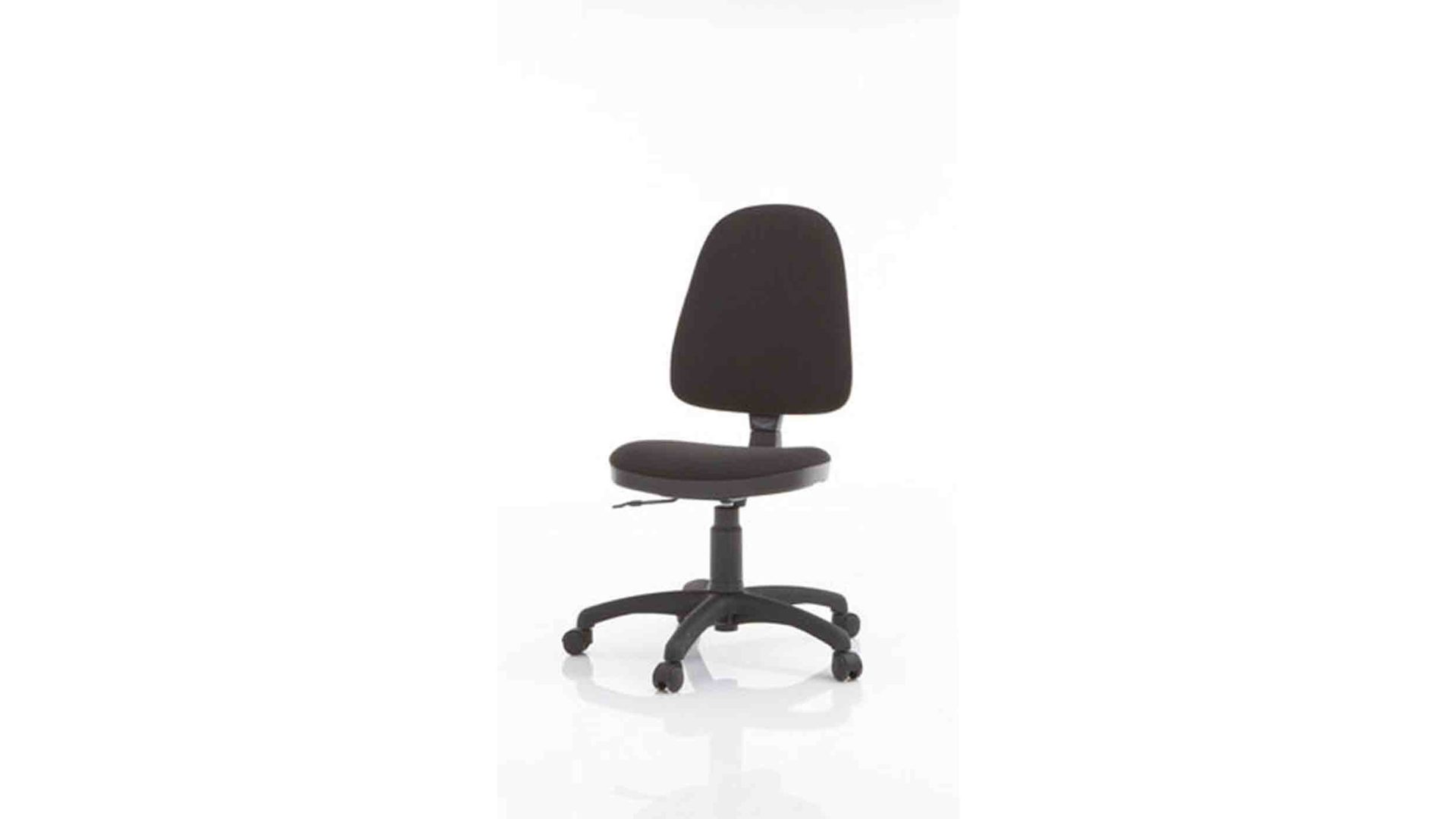 Drehstuhl Nowy styl aus Stoff in Schwarz Drehstuhl als Büromöbel mit hohem Sitzkomfort schwarzer Bezug Oban & schwarzes Fußkreuz
