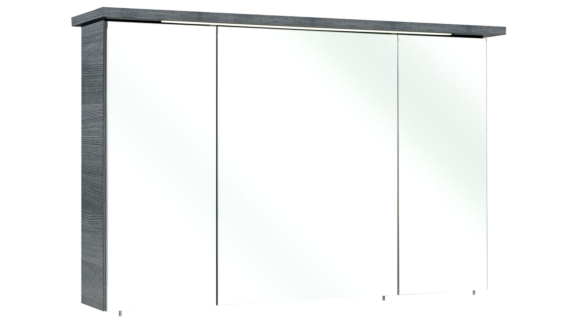 Spiegelschrank Pelipal aus Spiegel in Grau pelipal Spiegelschrank Quickset 328 graphitfarbene Kunststoffoberflächen – drei Türen