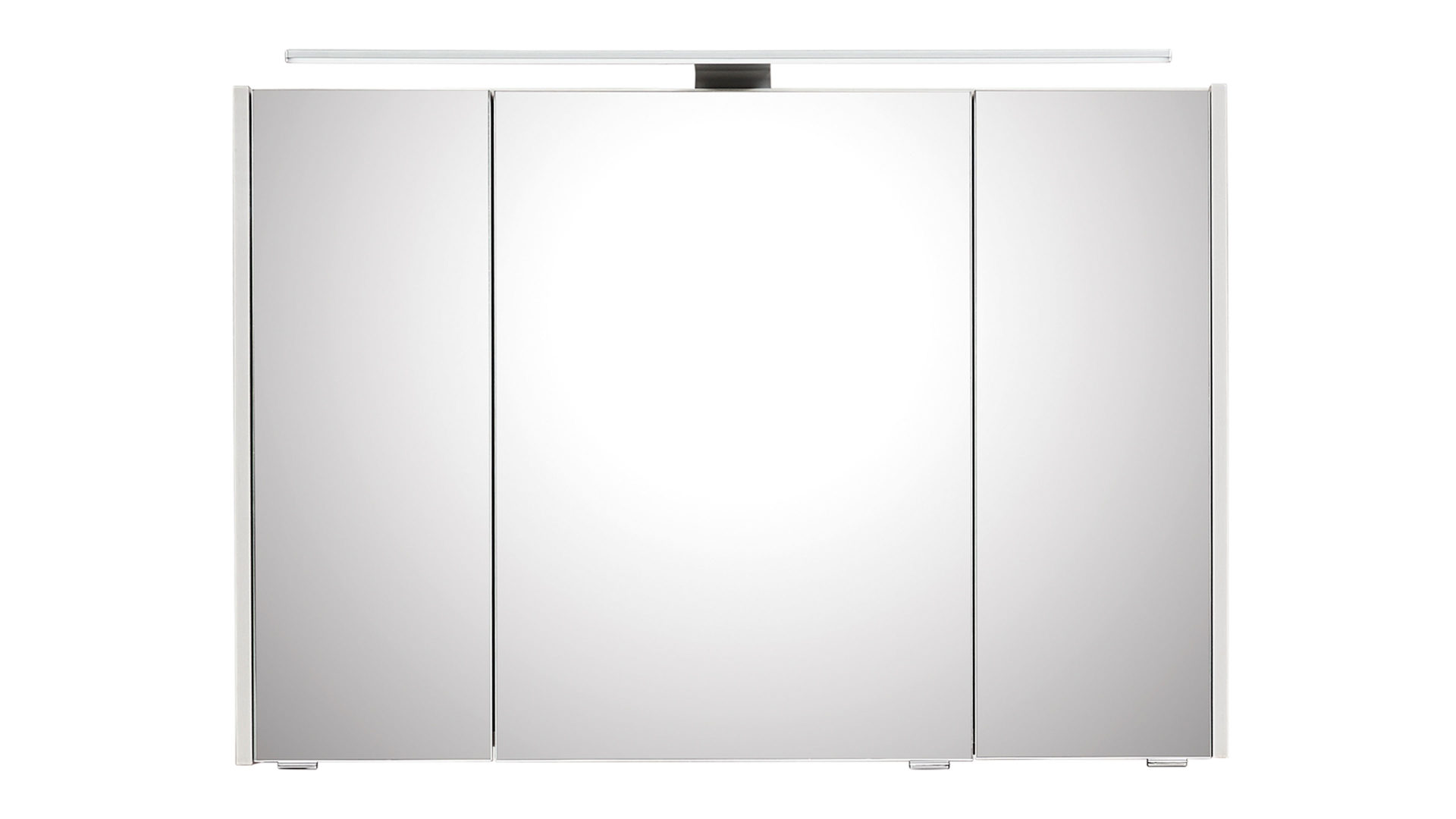 Spiegelschrank Pelipal aus Spiegel in Weiß pelipal Spiegelschrank Serie 6040 weiße eichefarbene Kunststoffoberflächen – drei Türen