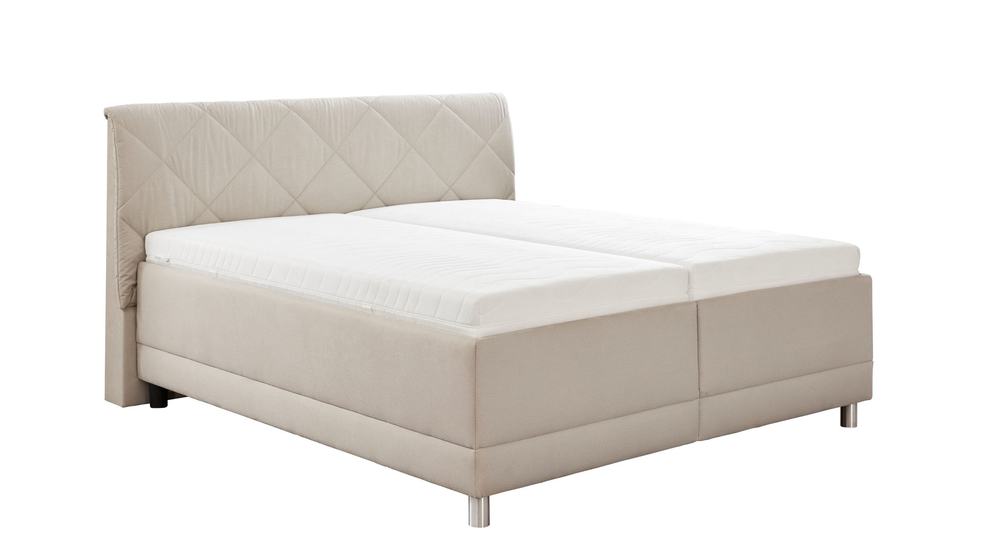 Polsterbett Nova butor aus Stoff in Beige Boxspringbett beiger Bezugstoff 8-ZAS 9 - Liegefläche ca. 180 x 200 cm