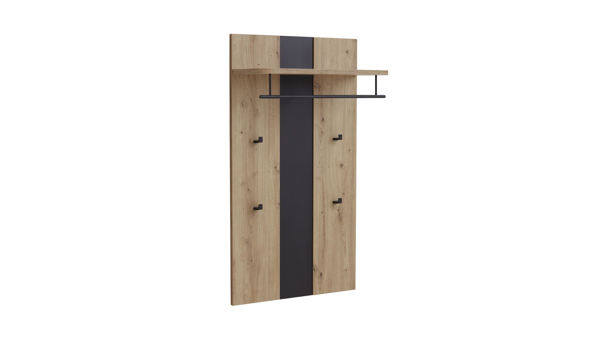 Wandgarderobe Mca furniture aus Holz in Holzfarben Wandgarderobe Argos Balkeneiche & Cosmos Grau – ca. 67 x 122 cm
