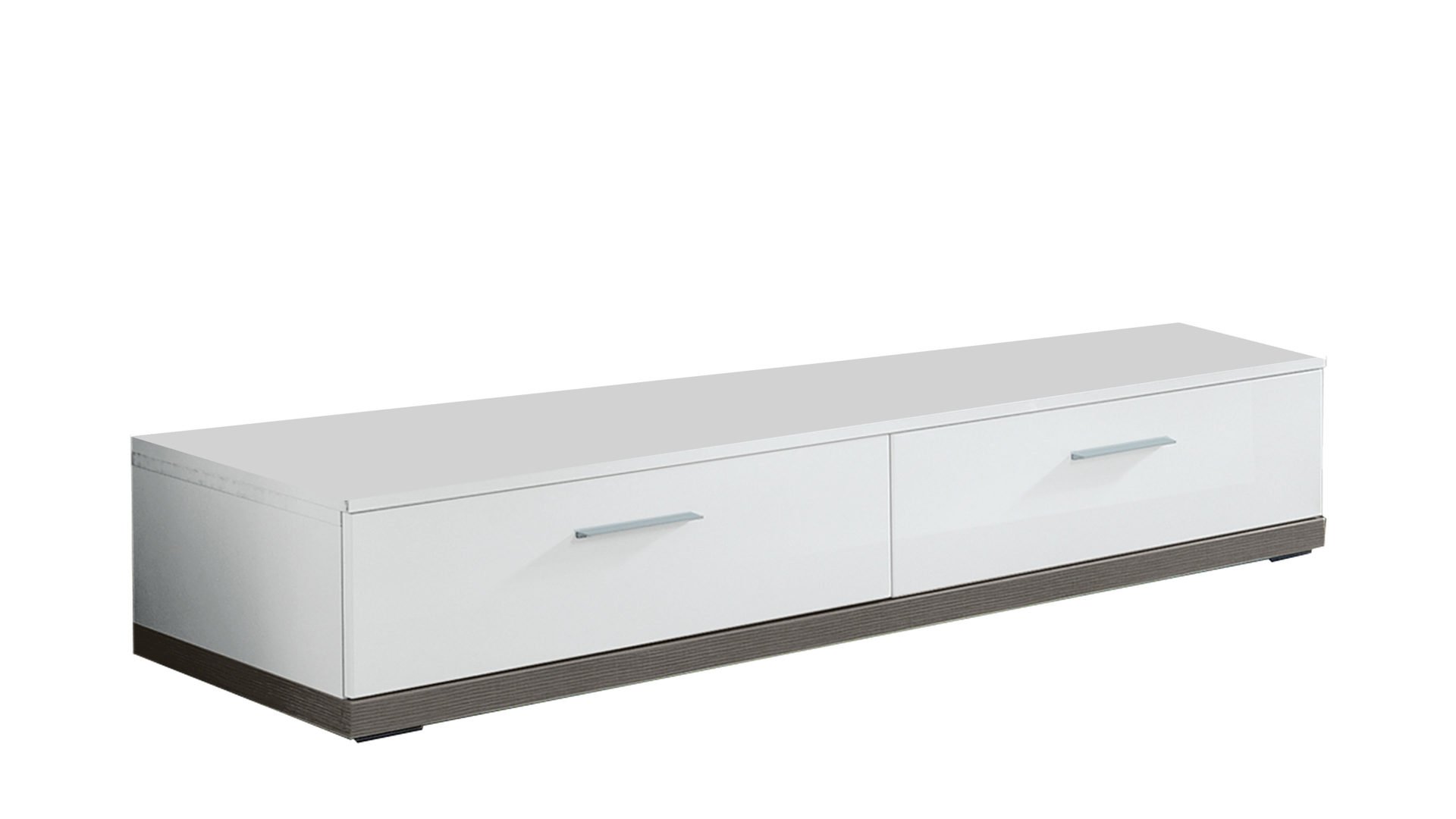 Lowboard Ideal möbel aus Holz in Grau Medien-Lowboard Manhattan Graphit & Arcticweiß – zwei Schubladen, Länge ca. 105 cm