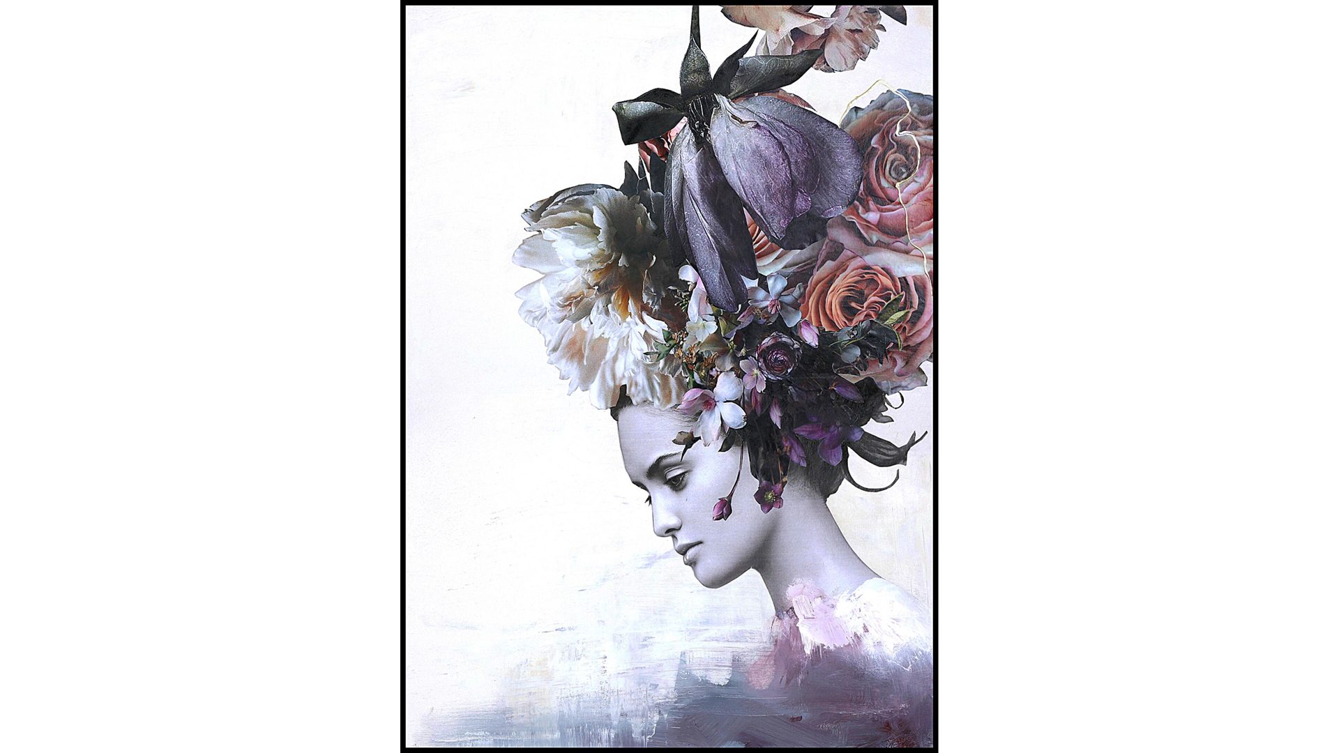 Kunstdruck Malerifabrikken aus Karton / Papier / Pappe in Pastell Posterboard Haute Couture 7 mit Rahmen Motiv Haute Couture & schwarzer Rahmen – ca. 50 x 70 cm