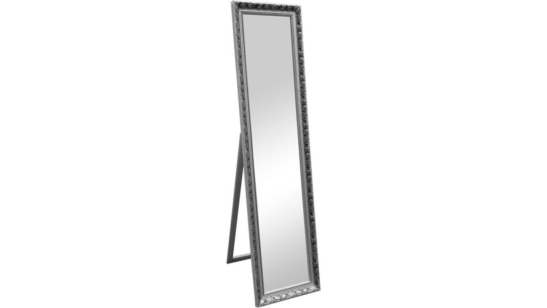 Standspiegel Spiegelprofi aus Spiegel in Metallfarben Rahmen-Standspiegel silberfarbener Holzrahmen – ca. 40 x 160 cm