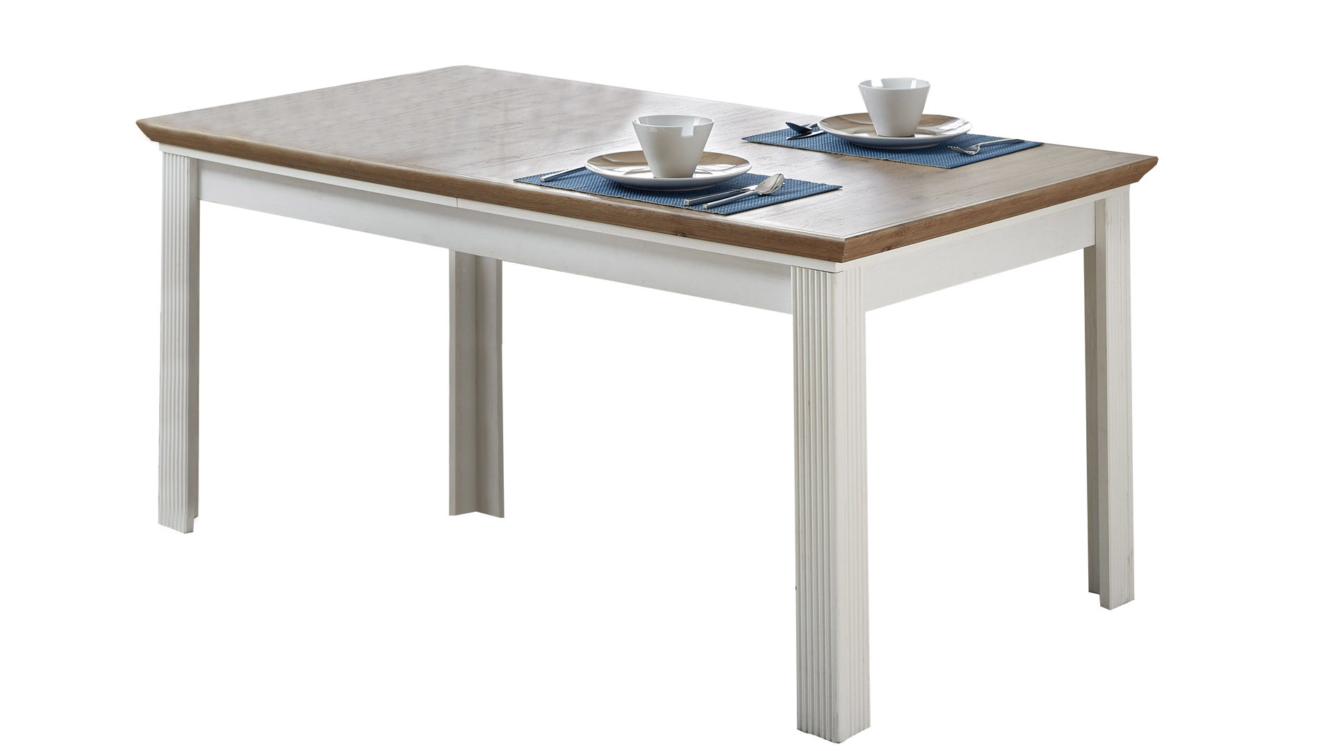 Auszugtisch Innostyle aus Holz in Weiß Auszugtisch pinien- & Artisan eichefarbene Kunststoffoberflächen – ca. 160-220 x 90 cm