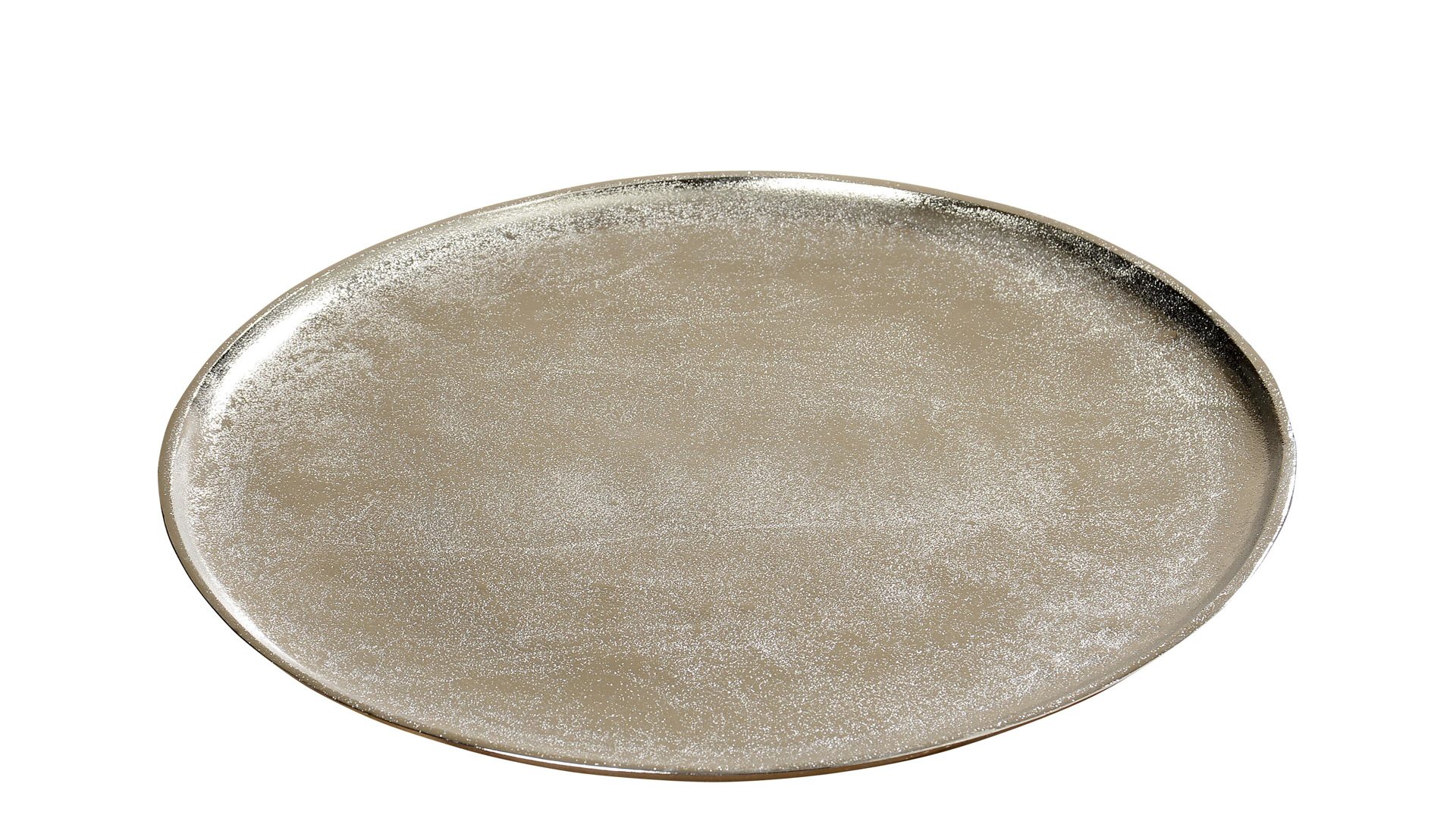 Tablett Boltze aus Metall in Metallfarben Dekotablett Phönix silberfarbenes Aluminium – Durchmesser ca. 42 cm