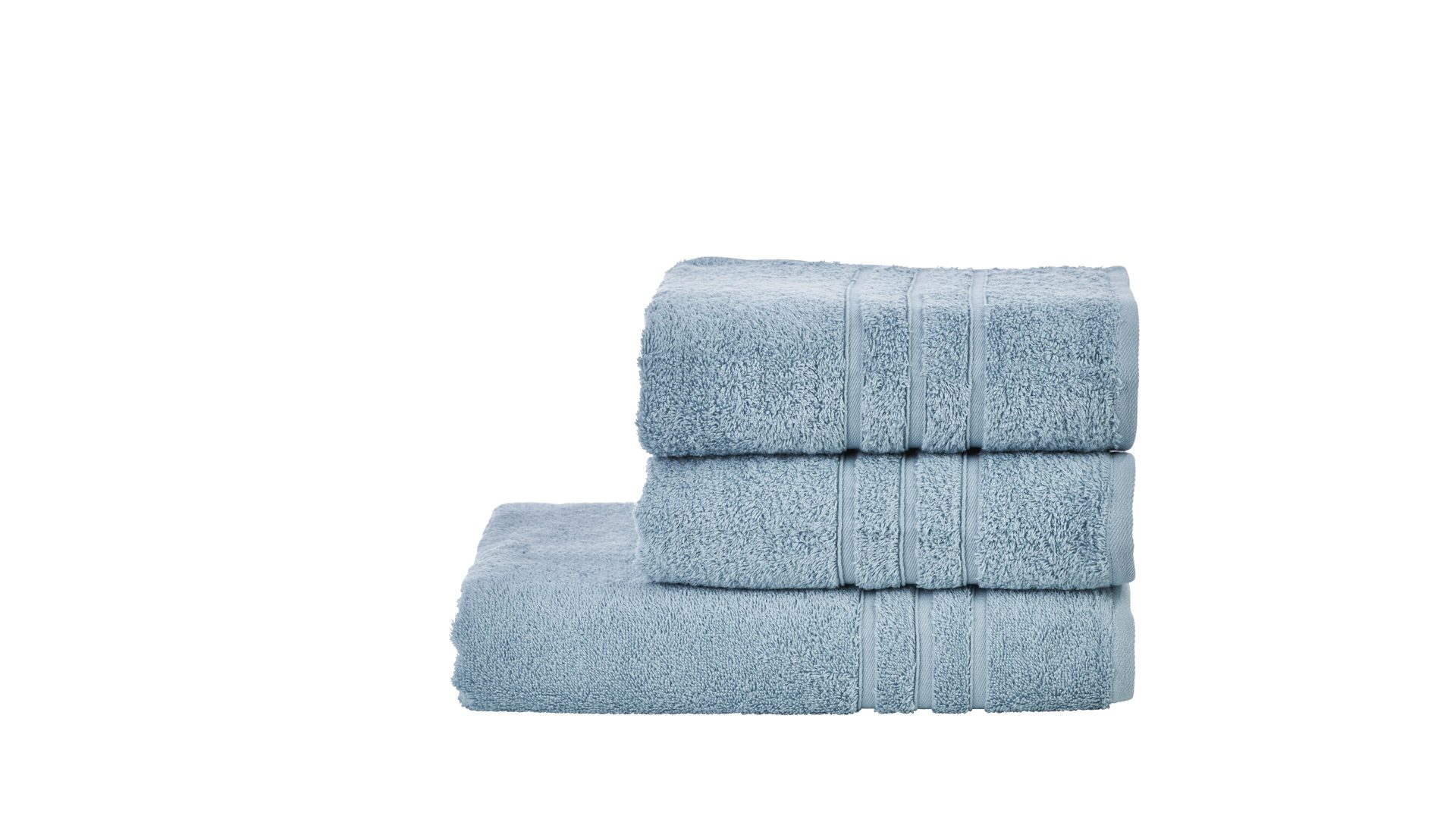 Handtuch-Set Done.® aus Stoff in Hellblau done.® Handtuch-Set Daily Uni oceanfarbene Baumwolle – dreiteilig