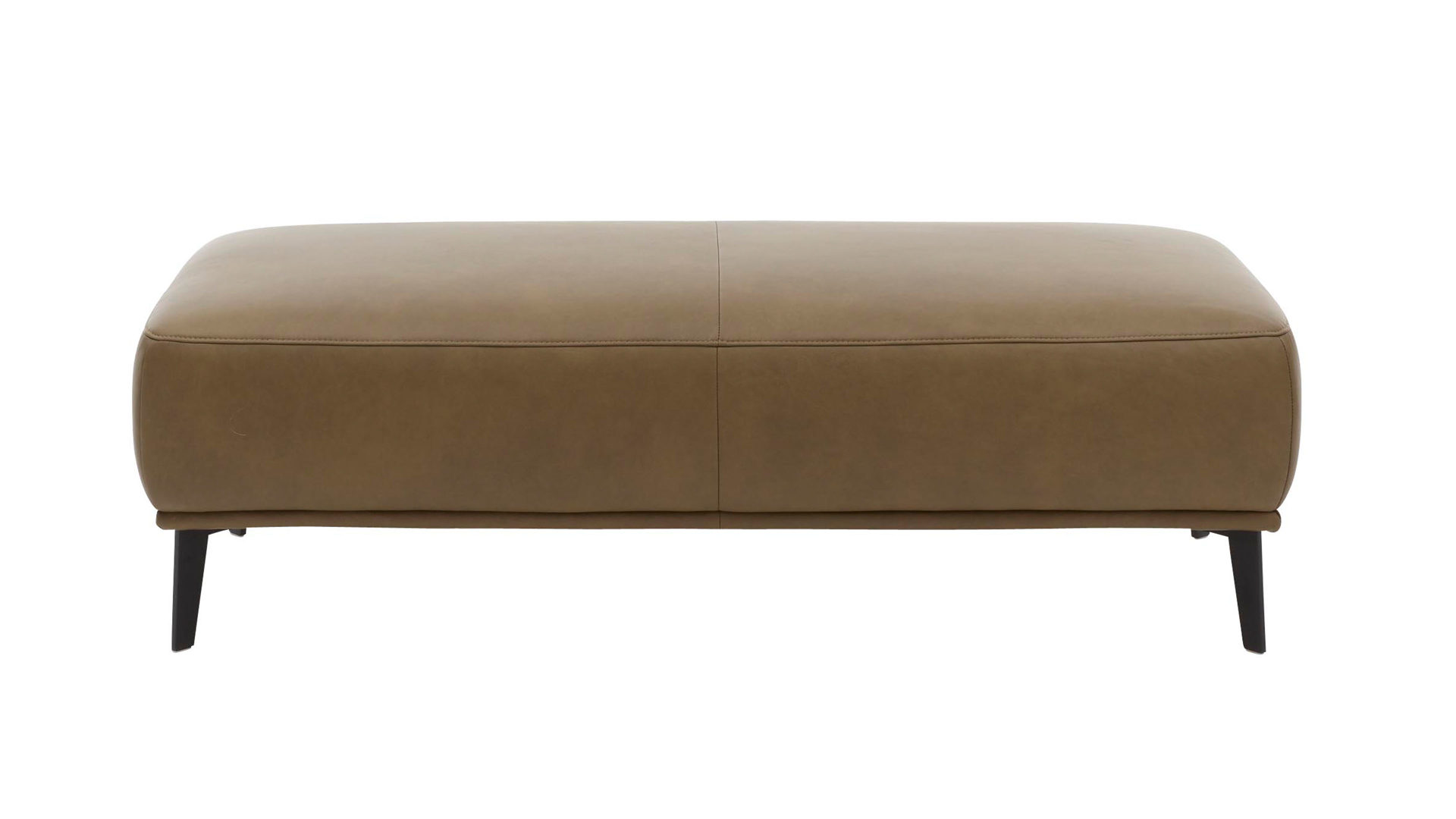 Polsterhocker W.schillig | il aus Leder in Grün Interliving Sofa Serie 4002 - XXL-Hocker olivfarbenes Leder Z78-36 - ca. 140 x 60 cm