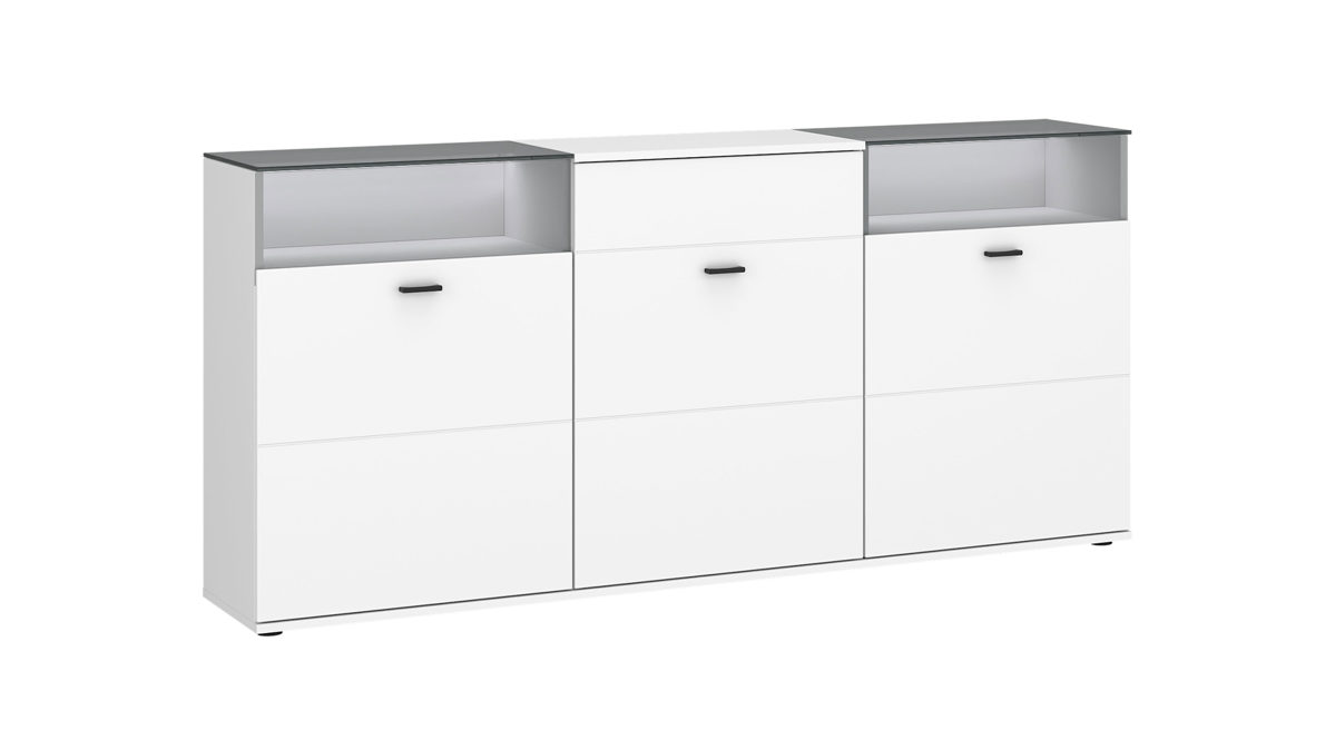 Sideboard Wojcik aus Holz in Weiß Wohnprogramm Rion - Sideboard Alpinweiß - Breite ca. 180 cm