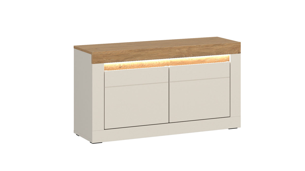 Garderobenbank Wojcik aus Holz in Beige Garderobenprogramm Naxxar - Garderobenbank Cashmere & Stein Eiche - ca. 94 x 54 cm