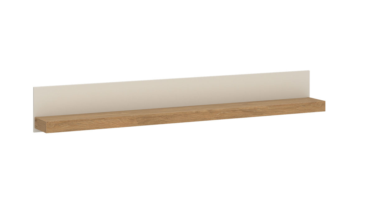 Wandregal Wojcik aus Holz in Beige Wohnprogramm Naxxar - Wandregal Cashmere & Stein Eiche - ca. 194 x 28 cm
