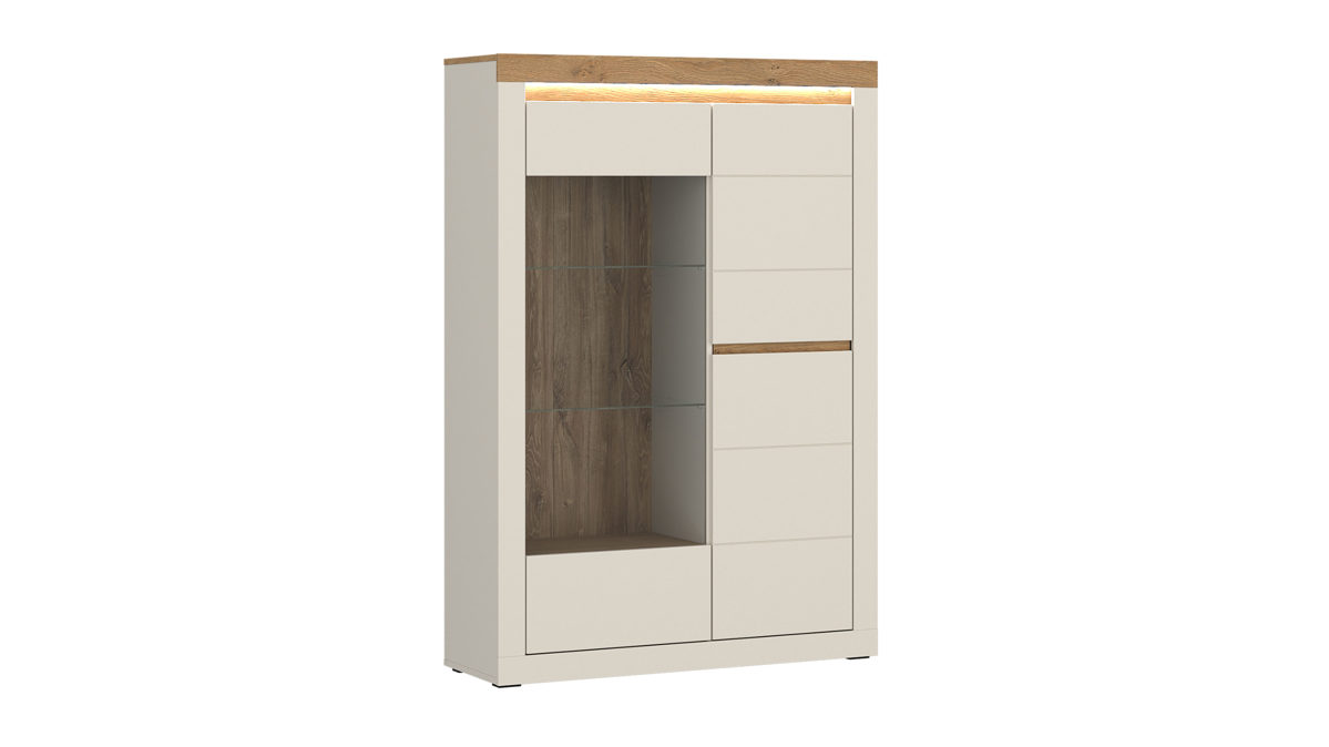 Highboard Wojcik aus Holz in Beige Wohnprogramm Naxxar - Highboard Cashmere & Stein Eiche - ca. 104 x 156 cm