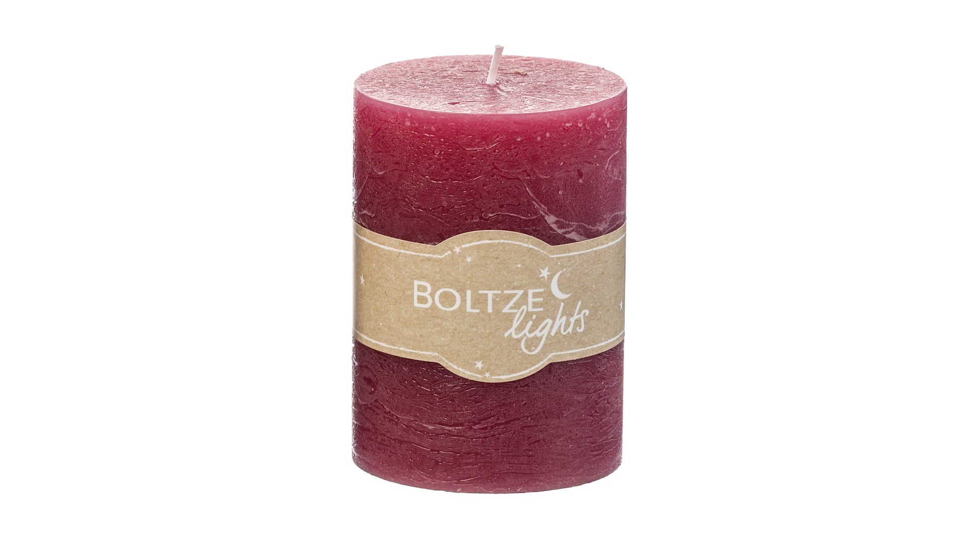 Kerze Boltze aus Wachs in Lila Stumpenkerze Rosi Beere – Höhe ca. 10 cm