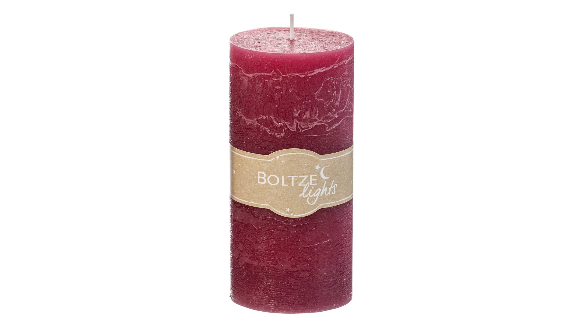 Kerze Boltze aus Wachs in Lila Stumpenkerze Rosi Beere – Höhe ca. 15 cm