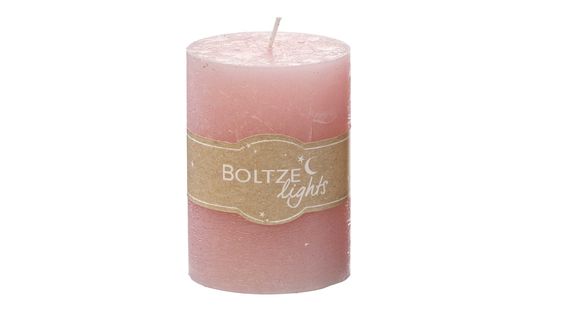 Kerze Boltze aus Wachs in Pastell Stumpenkerze Rosi Rosé – Höhe ca. 10 cm
