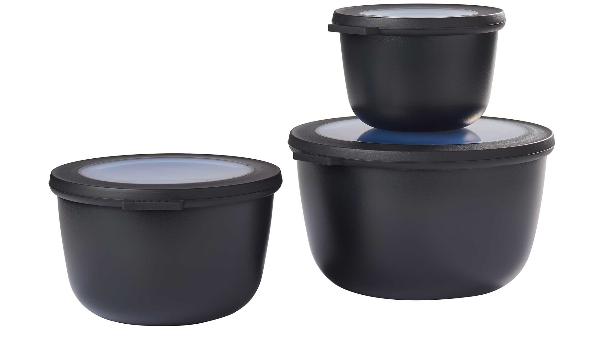Dose Mepal bv aus Kunststoff in Schwarz MEPAL Multischüssel-Set Cirqula nordisch schwarzer Kunststoff – dreiteilig, hohe Ausführung