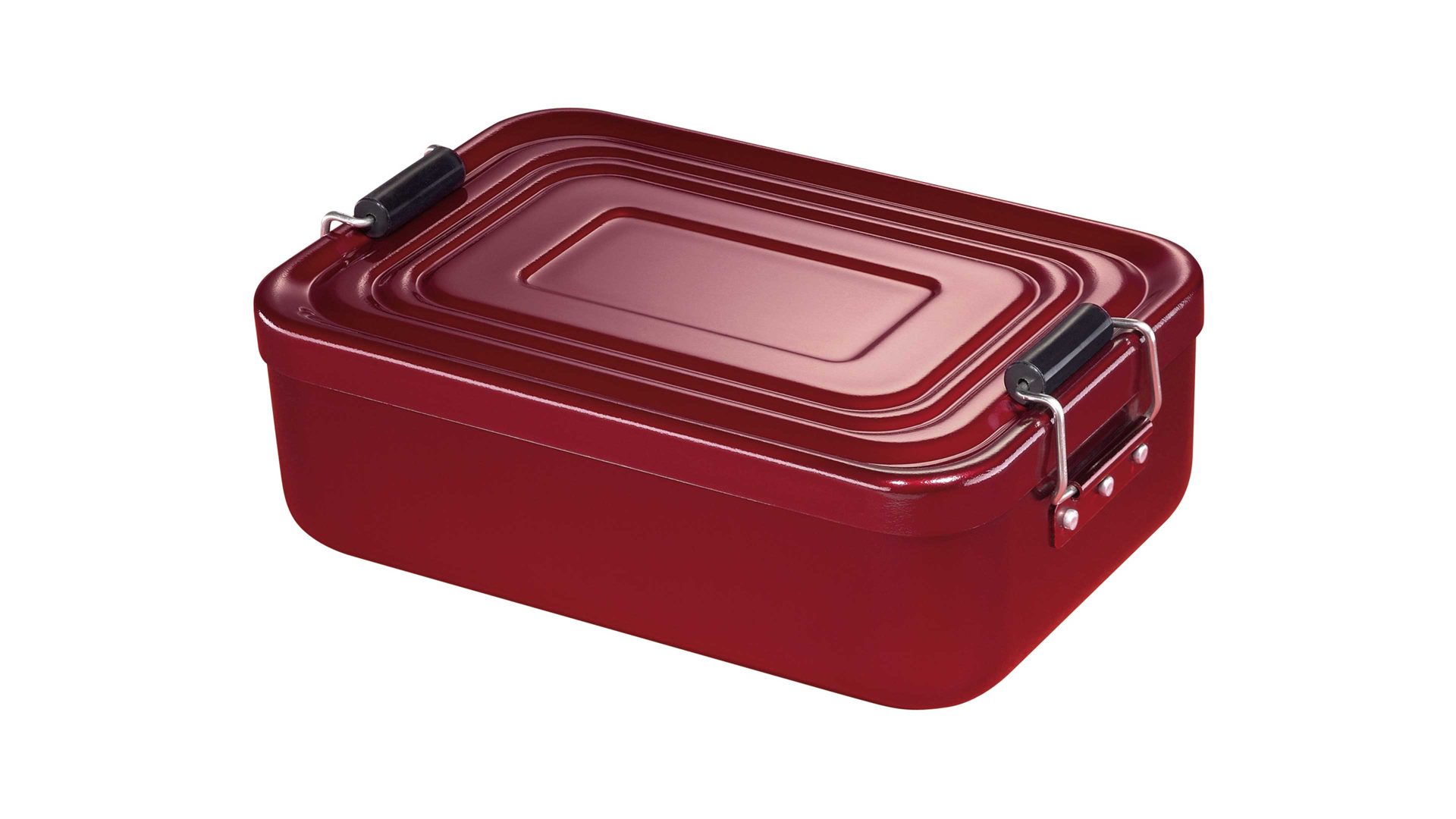 Dose Küchenprofi aus Metall in Dunkelrot KÜCHENPROFI Lunch Box rotes Aluminium – ca. 18 x 12 cm