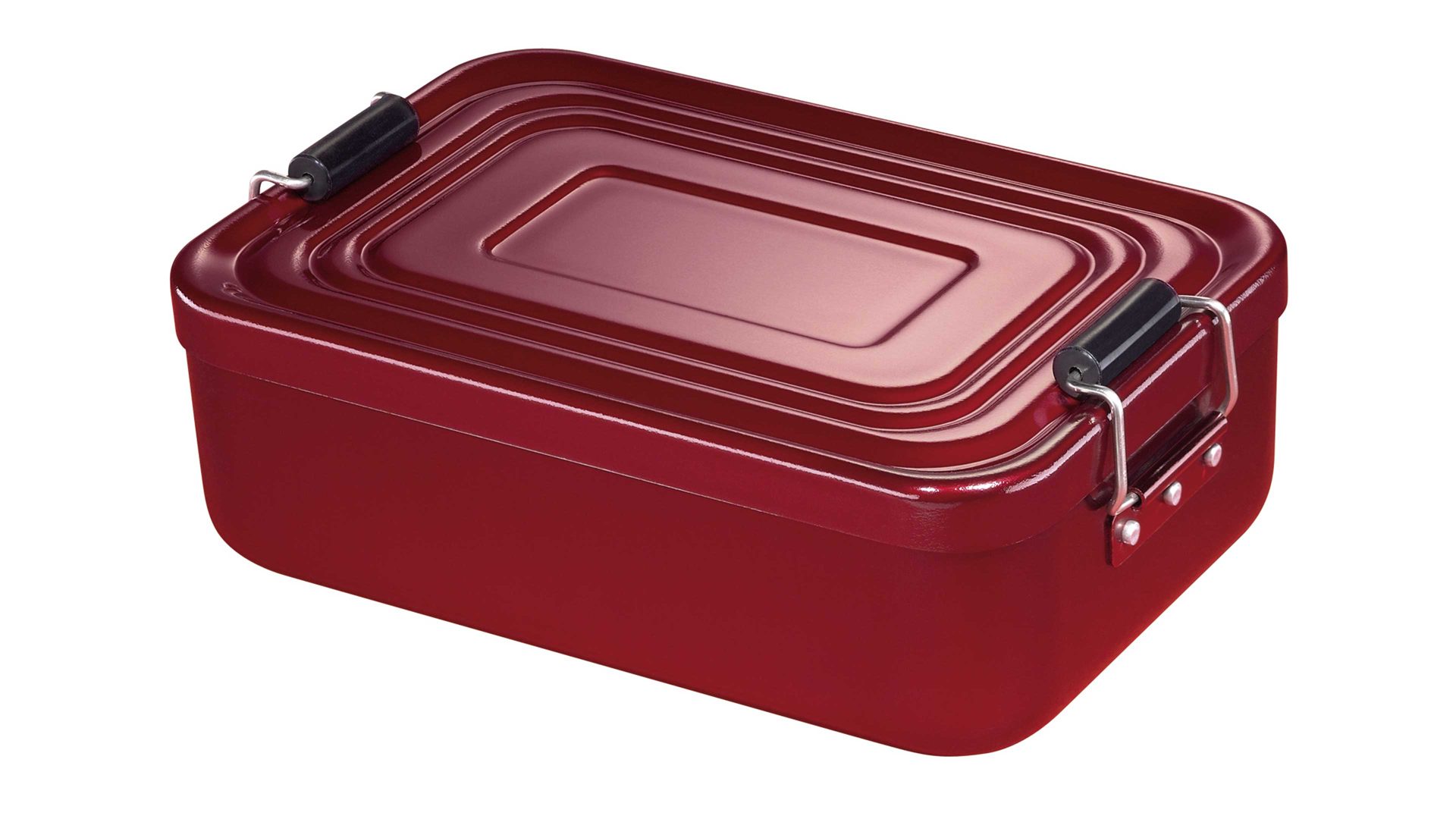 Dose Küchenprofi aus Metall in Dunkelrot KÜCHENPROFI Lunch Box rotes Aluminium – ca. 23 x 15 cm