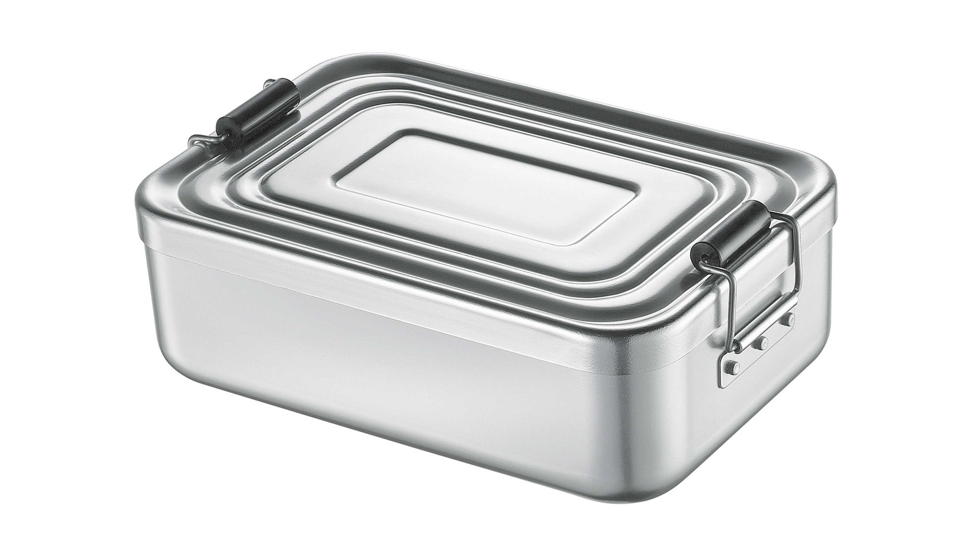 Dose Küchenprofi aus Metall in Metallfarben KÜCHENPROFI Lunch Box silberfarbenes Aluminium – ca. 18 x 12 cm