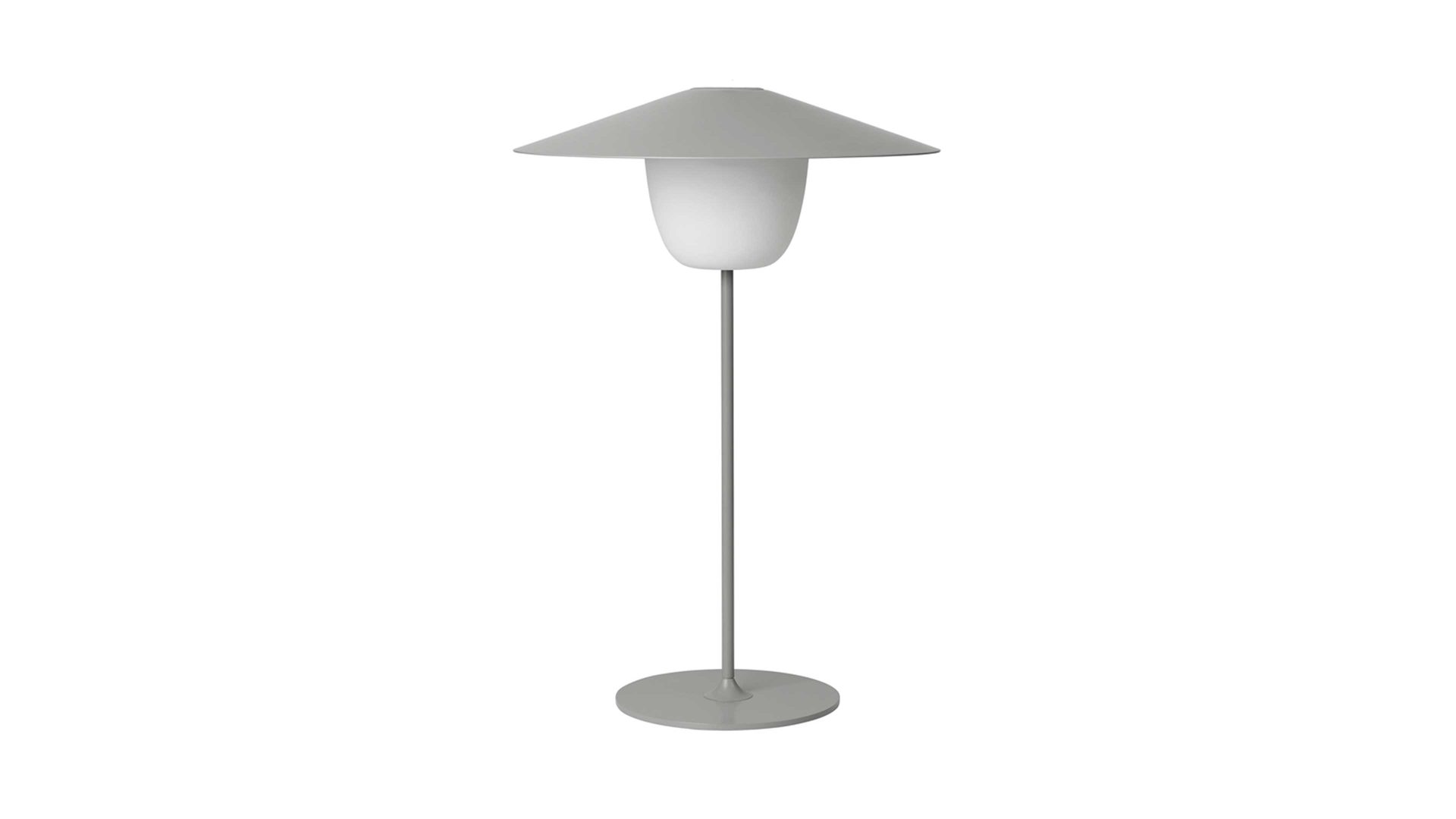 Tischleuchte Blomus aus Metall in Braun blomus mobile Leuchte Ani Lamp braungraues Aluminium & Milchglas – Durchmesser ca. 34 cm