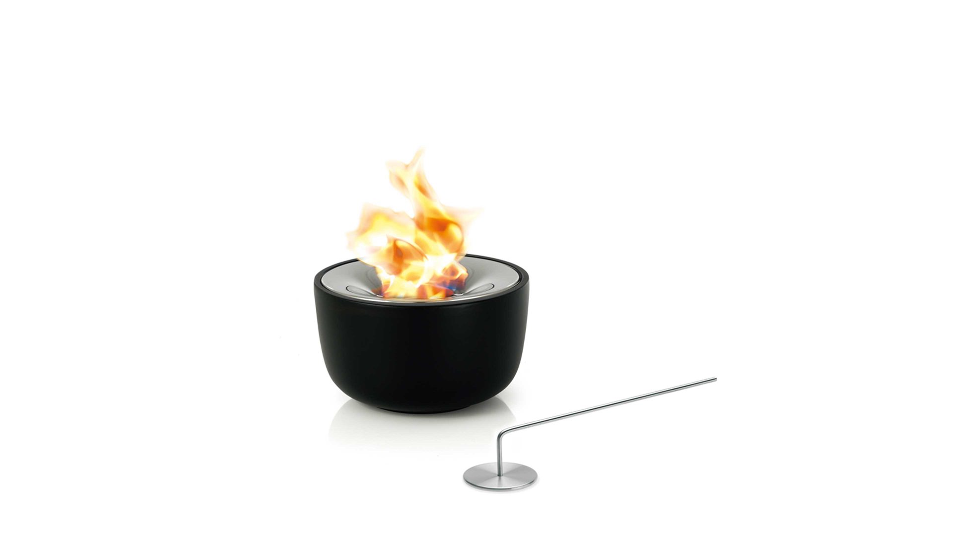 Feuerkorb Blomus aus Keramik in Schwarz blomus Gel-Feuerstelle Fuoco schwarze Keramik & polierter Edelstahl – Durchmesser ca. 19 cm