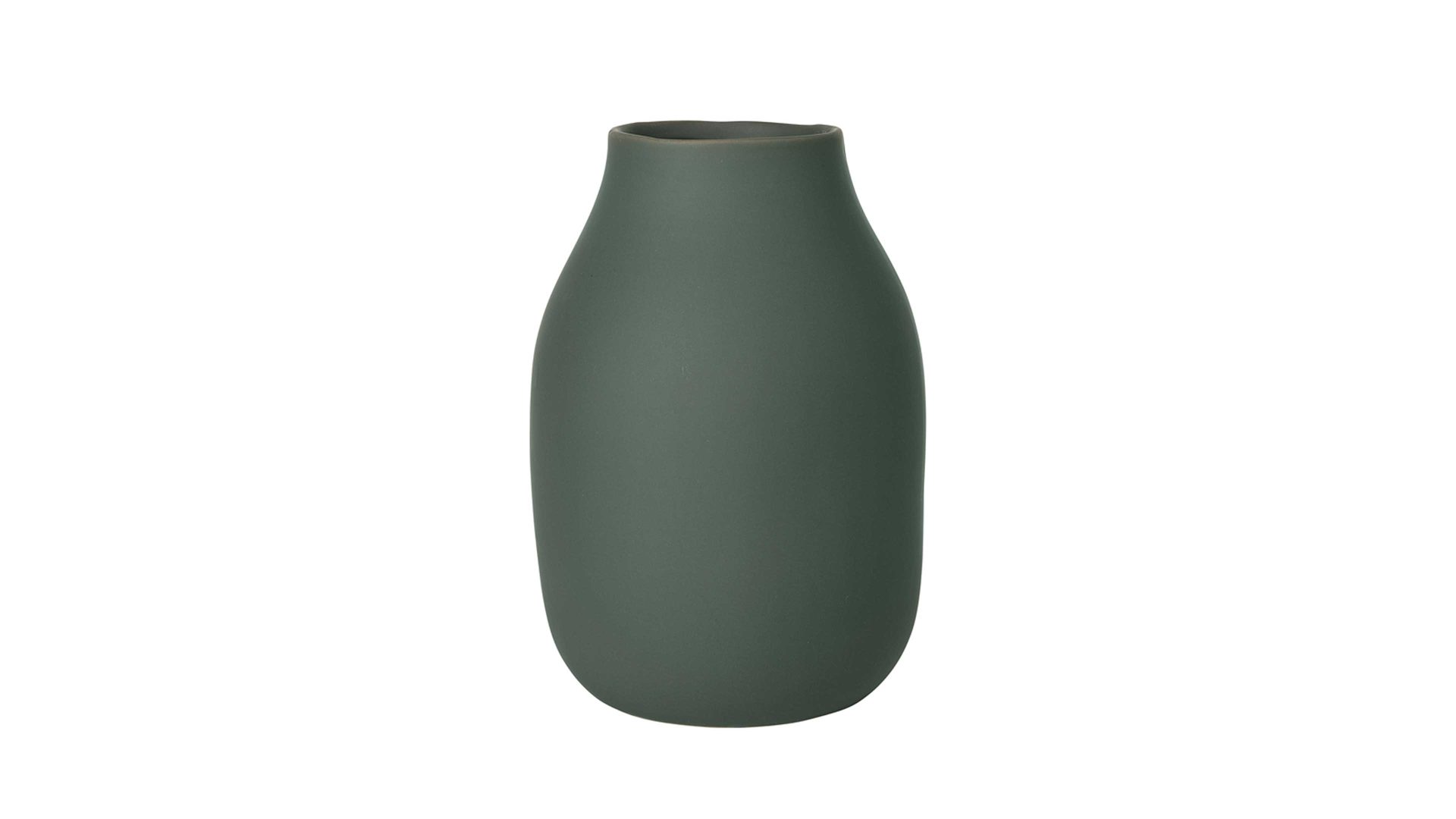 Vase Blomus aus Steinzeug in Grün blomus Vase Colora agavengrünes Steingut – Höhe ca. 20 cm