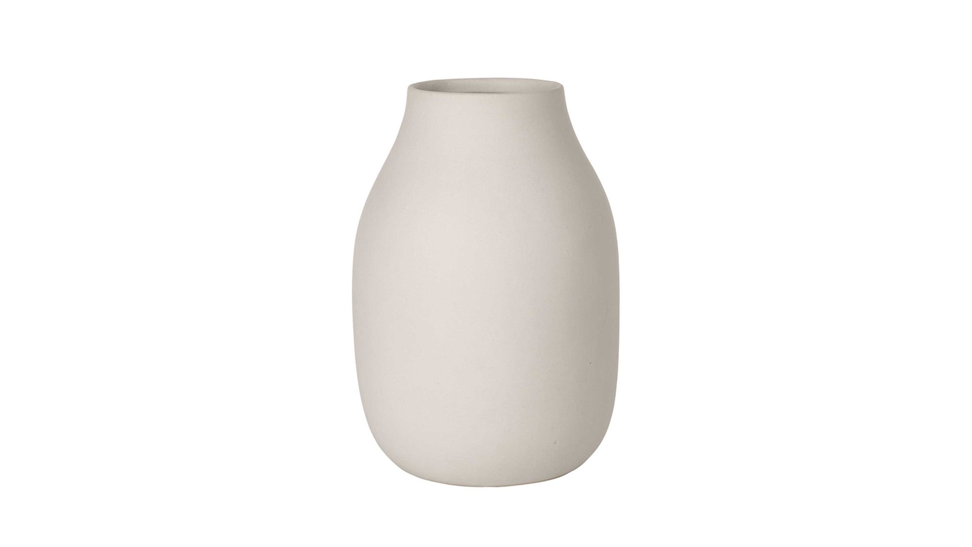Vase Blomus aus Stein in Weiß blomus Vase Colora cremeweißes Steingut – Höhe ca. 20 cm