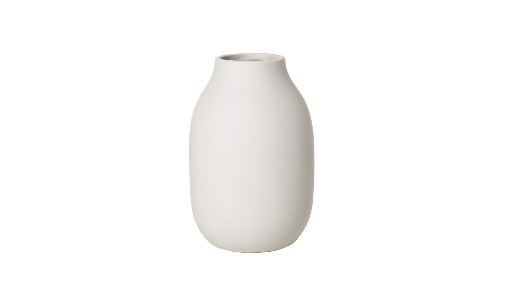 Vase Blomus aus Steinzeug in Weiß blomus Vase Colora cremeweißes Steingut – Höhe ca. 15 cm