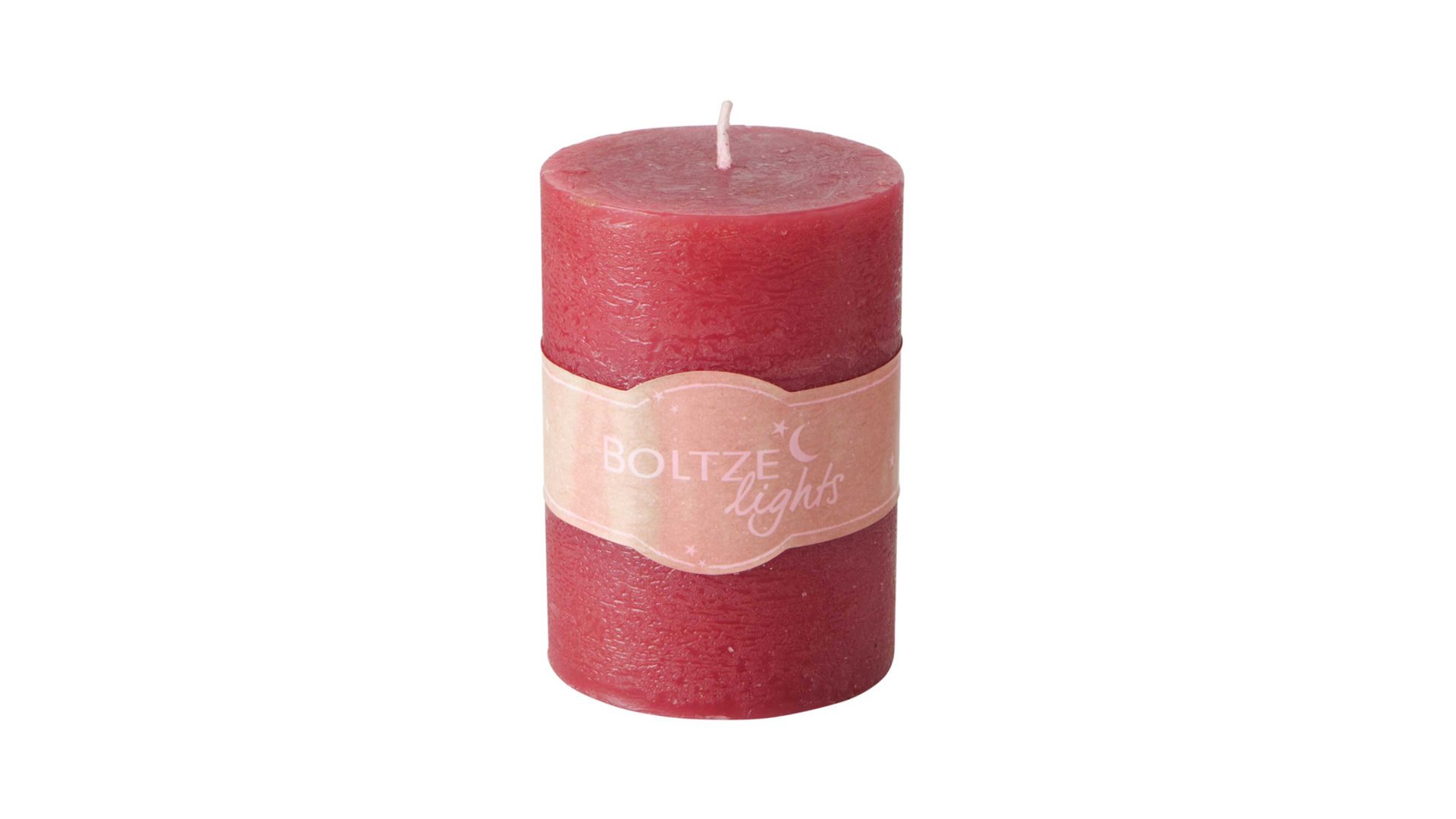 Kerze Boltze aus Wachs in Rot Stumpenkerze Rosi Rot – Höhe ca. 10 cm