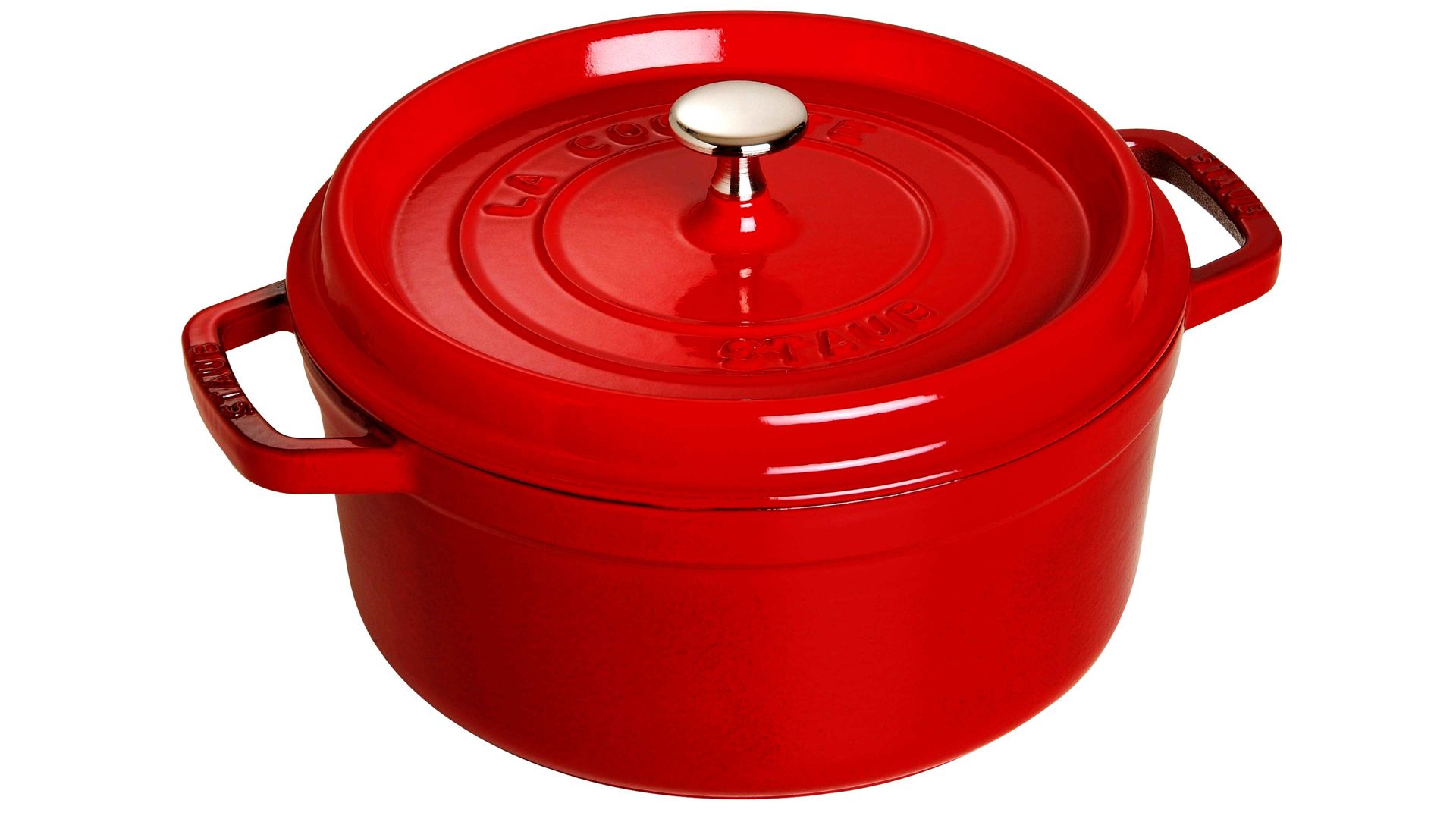Topf Zwilling® aus Metall in Rot staub® Cocotte kirschrotes Gusseisen - ca. 3,8 Liter
