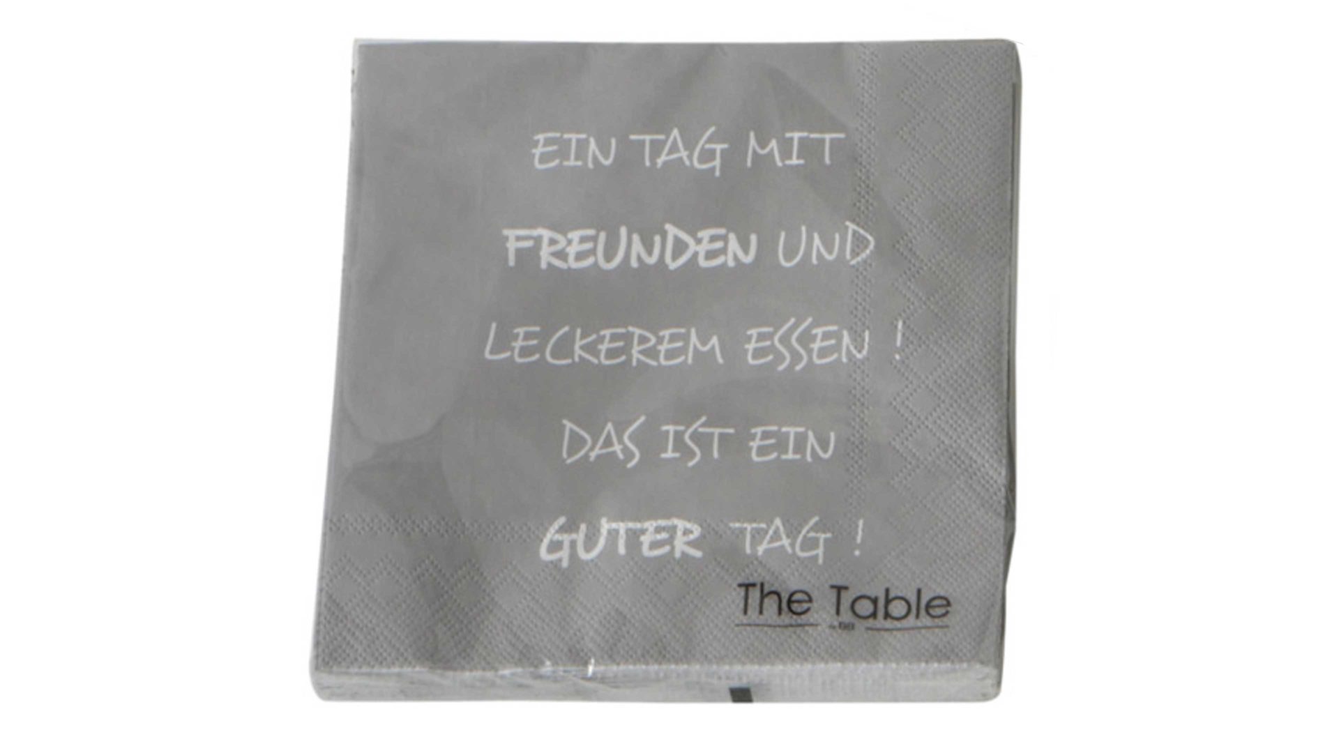 Serviette Interliving BEST BUDDYS! aus Karton / Papier / Pappe in Grau Interliving BEST BUDDYS! Serviette Everyday Motiv Ein Tag mit Freunden – ca. 17 x 17 cm