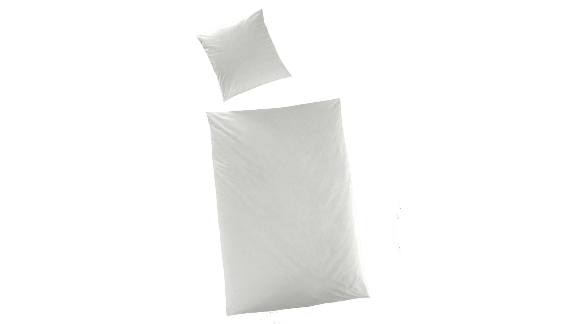 Bettwäsche-Set H.g. hahn haustextilien aus Stoff in Weiß HAHN Luxus Satin-Bettwäsche Sempre weißer Baumwollsatin - zweiteilig, ca. 135 x 200 cm