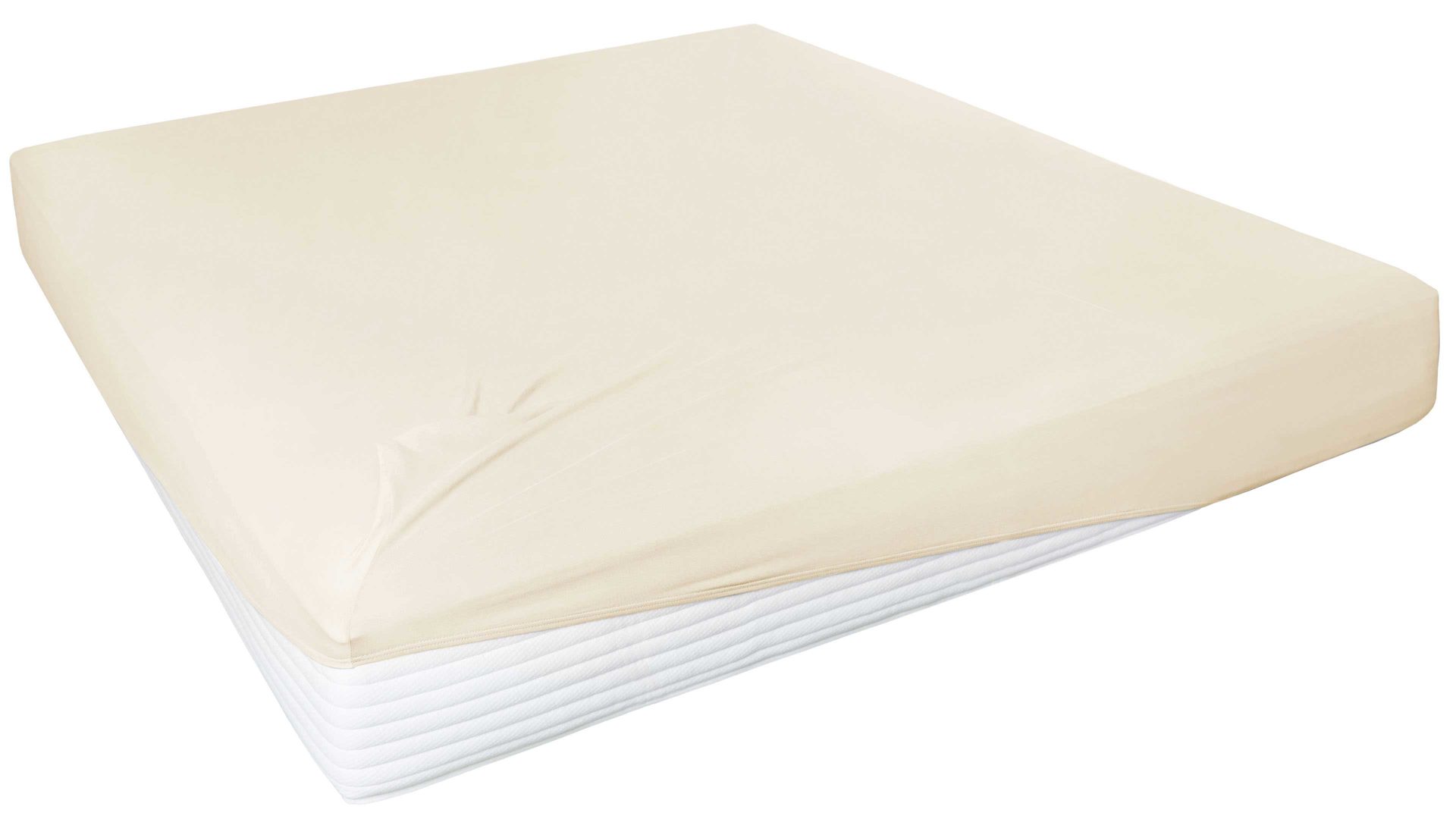 Spannbettlaken H. g. hahn haustextilien® aus Stoff in Creme HAHN Spannbettlaken für Boxspringmatratzen ecrufarbenes Feinjersey – ca. 190 x 200 cm