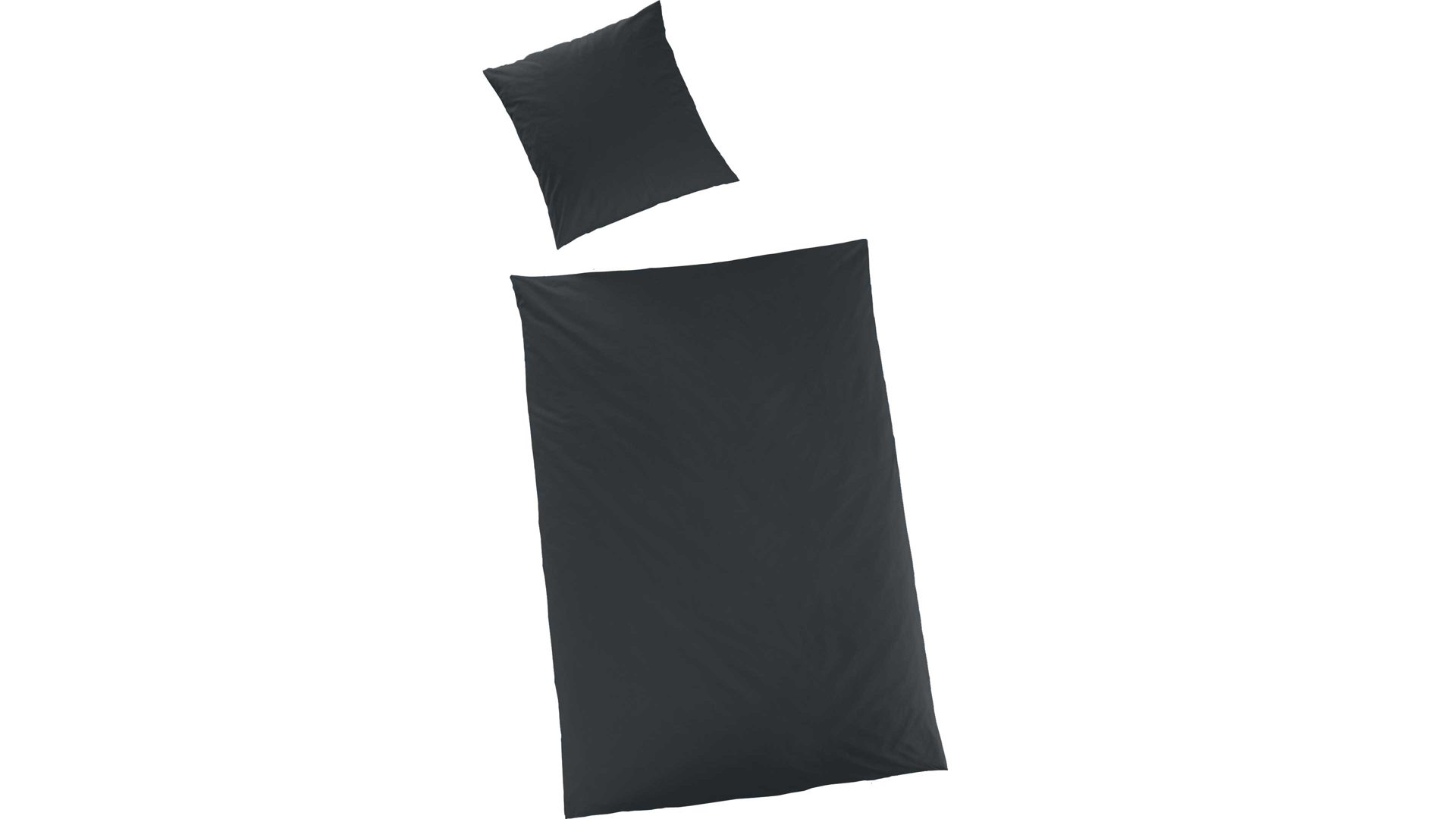 Bettwäsche-Set H.g. hahn haustextilien aus Stoff in Schwarz HAHN Luxus-Satin-Bettwäsche Sempre - Heimtextilien schwarzer Baumwollsatin - zweiteilig, ca. 135 x 200 cm