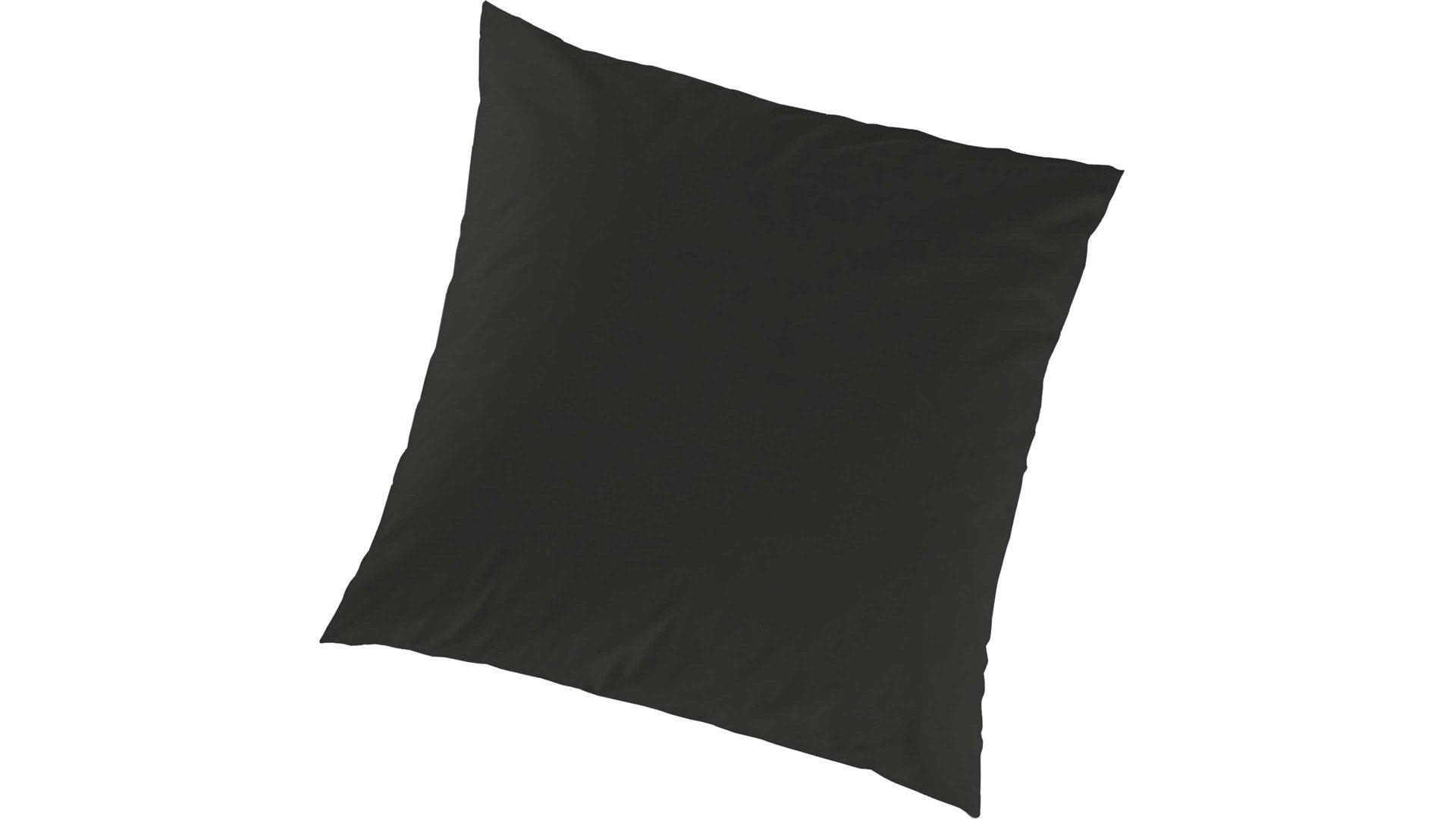 Kissenbezug /-hülle H. g. hahn haustextilien® aus Stoff in Schwarz HAHN Luxus-Satin-Kopfkissenbezug Sempre schwarzer Baumwollsatin – ca. 80 x 80 cm