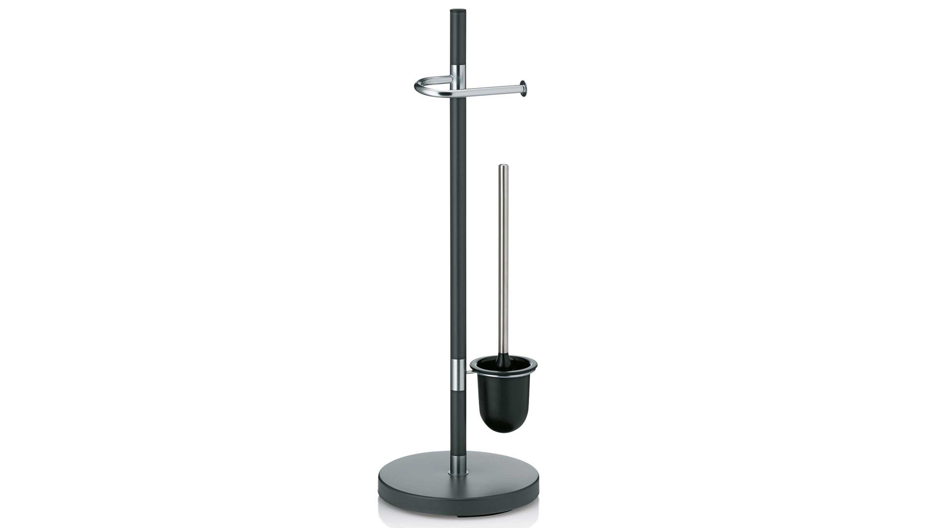 Toilettenbutler Kela | keck & lang aus Metall in Schwarz kela Toilettengarnitur Sinerio Anthrazit, Mattschwarz & Chrom - Höhe ca. 77 cm