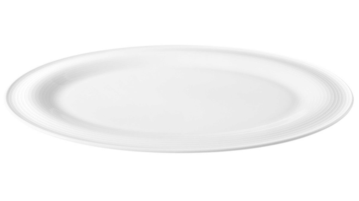 Servierplatte Seltmann aus Porzellan in Weiß Seltmann Geschirrserie Beat 3 – Servierplatte weißes Porzellan – ca. 35 x 28 cm